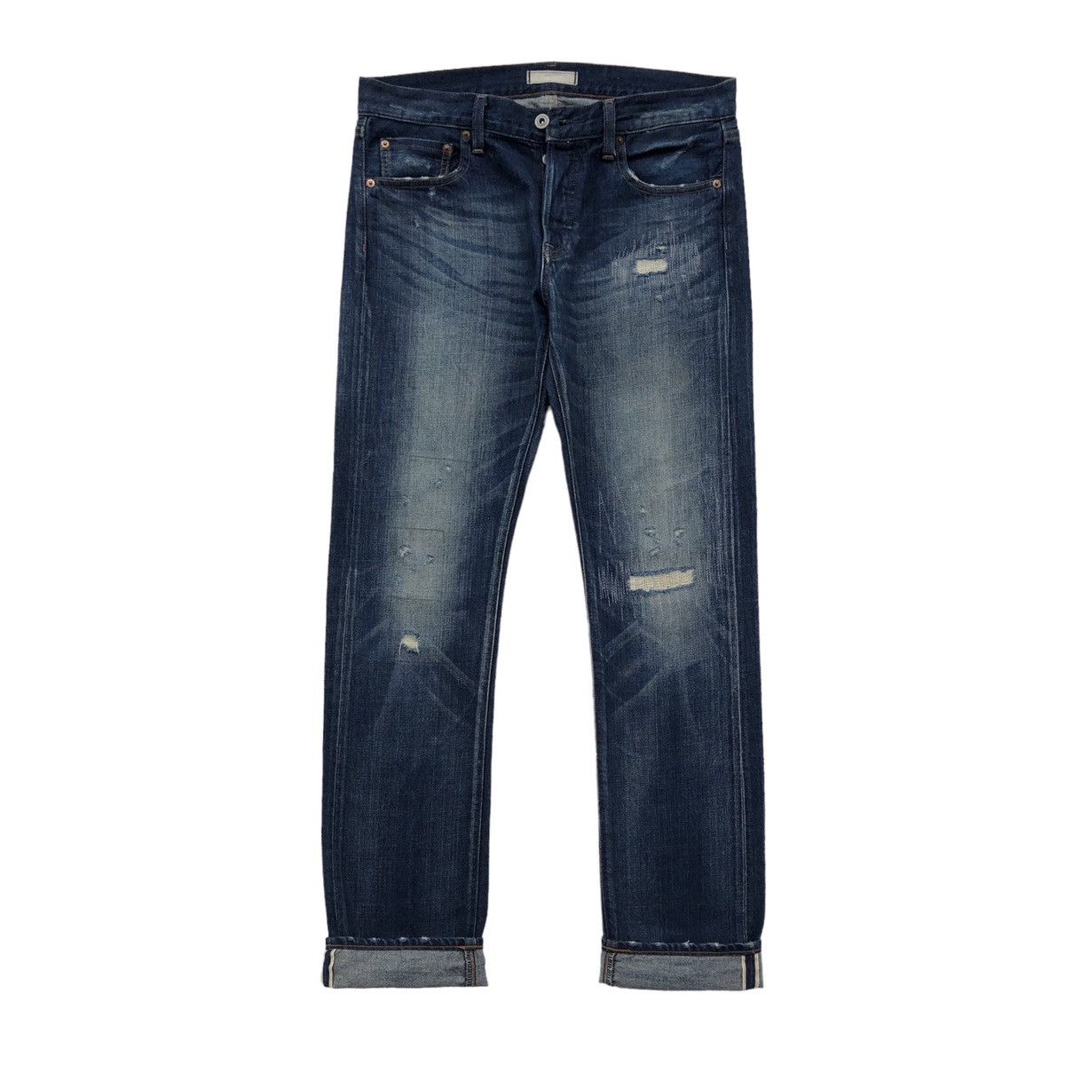 Japanese Brand Japanese indigo blue UNIQLO distressed Selvedge Denim Jeans Size US 32 / EU 48 - 1 Thumbnail