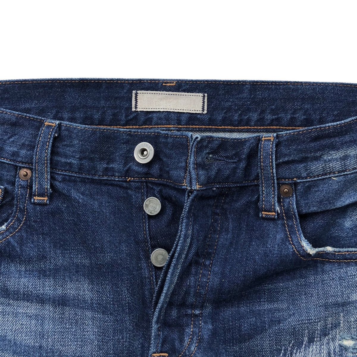 Japanese Brand Japanese indigo blue UNIQLO distressed Selvedge Denim Jeans Size US 32 / EU 48 - 9 Thumbnail