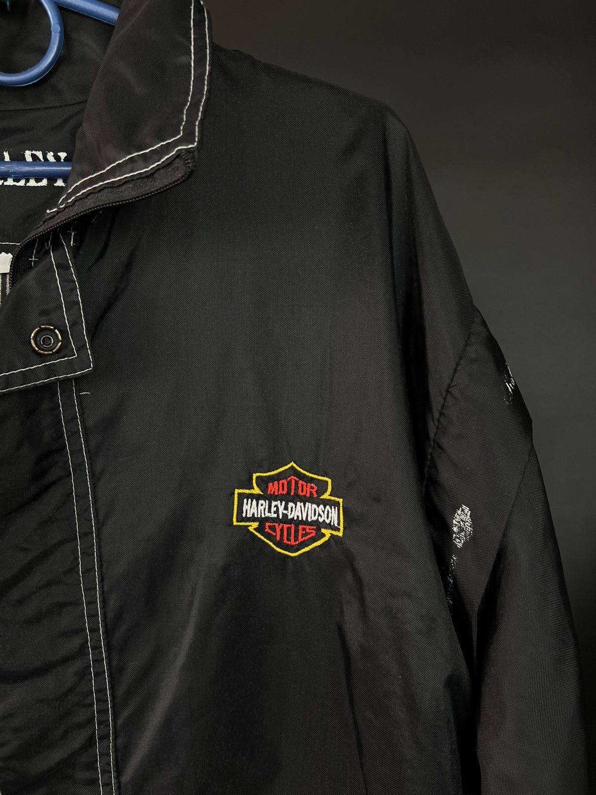 Harley Davidson × Vintage VTG Motorcycle jacket Harley-Davidson black Full Zip Logo Size US L / EU 52-54 / 3 - 3 Thumbnail