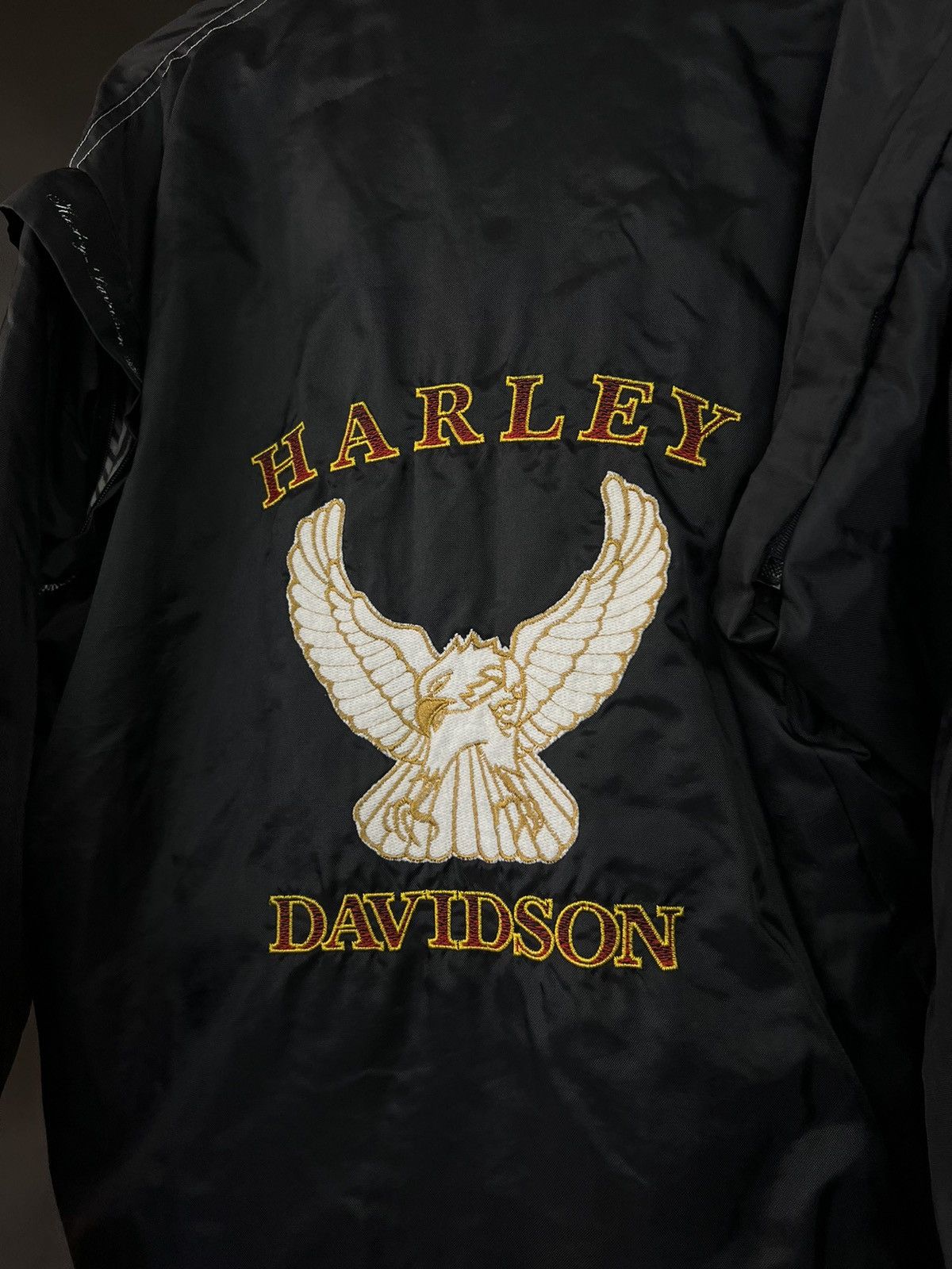 Harley Davidson × Vintage VTG Motorcycle jacket Harley-Davidson black Full Zip Logo Size US L / EU 52-54 / 3 - 7 Thumbnail