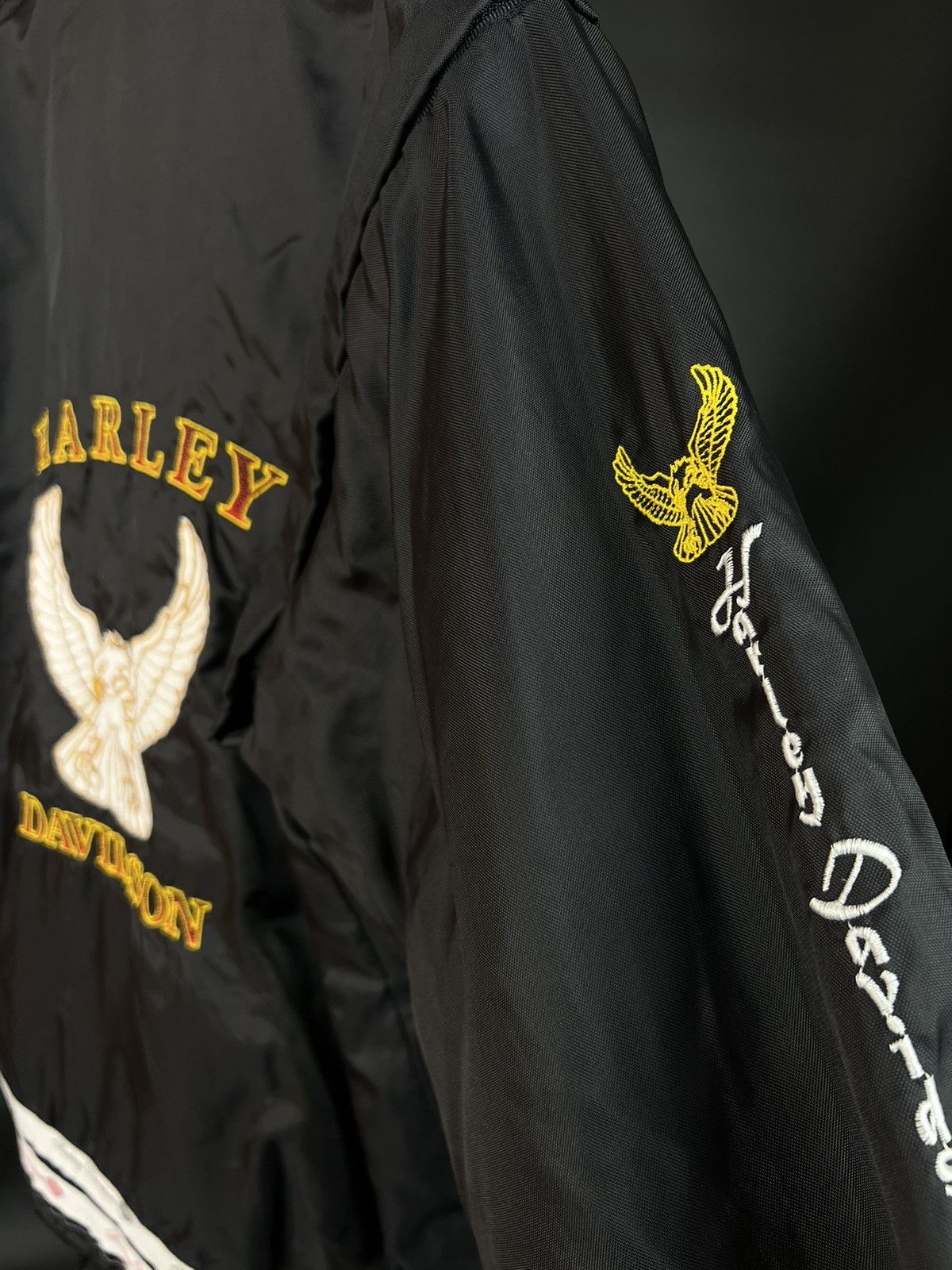 Harley Davidson × Vintage VTG Motorcycle jacket Harley-Davidson black Full Zip Logo Size US L / EU 52-54 / 3 - 8 Thumbnail