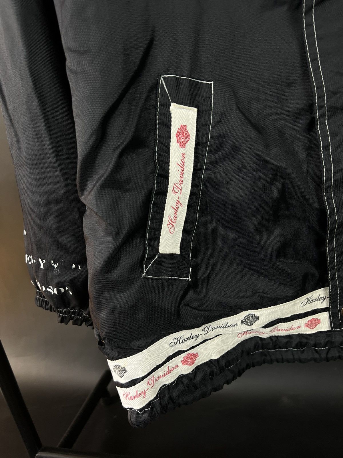 Harley Davidson × Vintage VTG Motorcycle jacket Harley-Davidson black Full Zip Logo Size US L / EU 52-54 / 3 - 4 Thumbnail