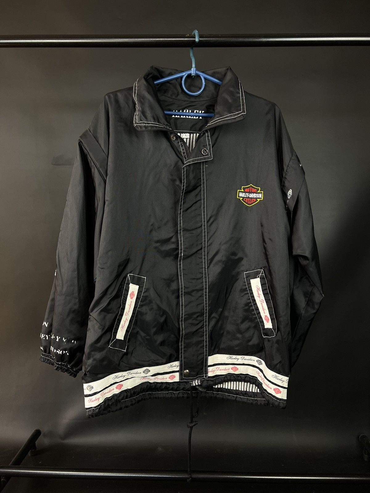 Harley Davidson × Vintage VTG Motorcycle jacket Harley-Davidson black Full Zip Logo Size US L / EU 52-54 / 3 - 1 Thumbnail
