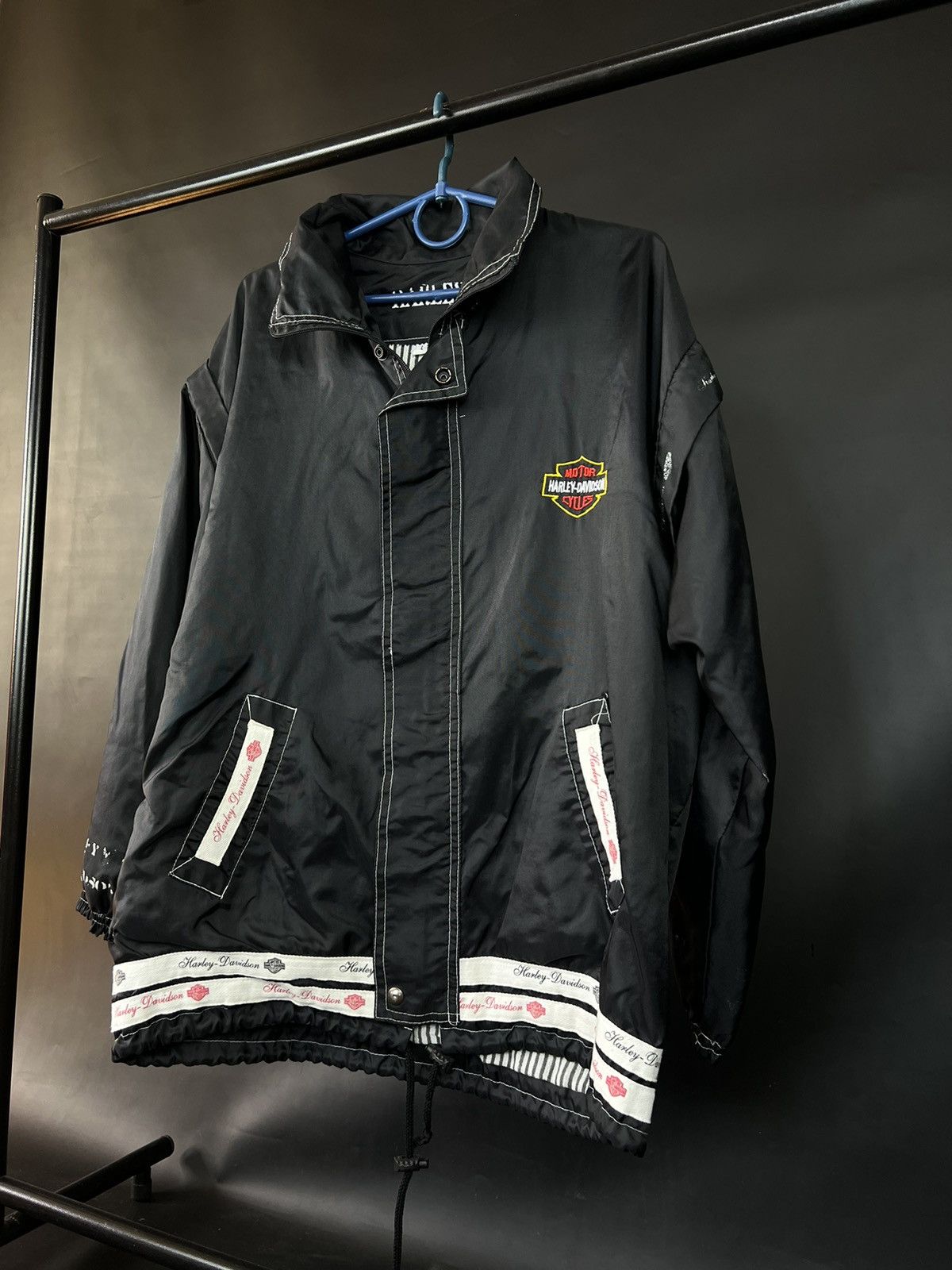 Harley Davidson × Vintage VTG Motorcycle jacket Harley-Davidson black Full Zip Logo Size US L / EU 52-54 / 3 - 2 Thumbnail