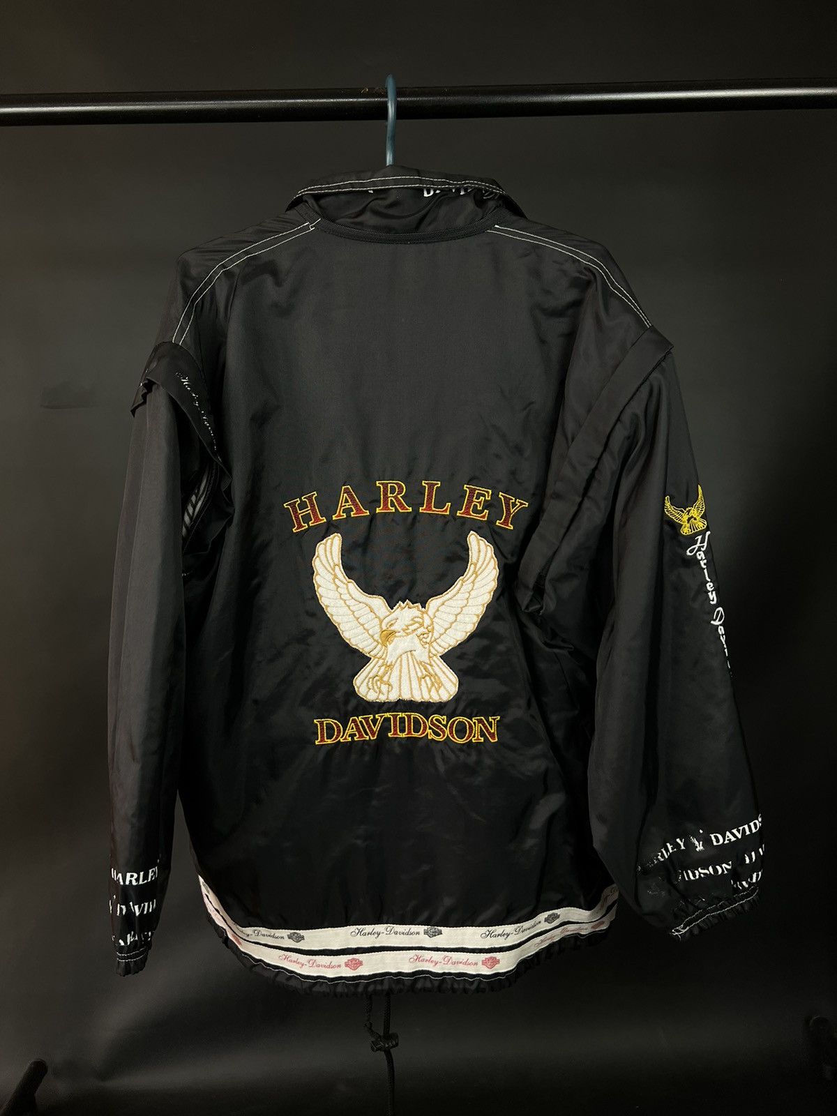 Harley Davidson × Vintage VTG Motorcycle jacket Harley-Davidson black Full Zip Logo Size US L / EU 52-54 / 3 - 6 Thumbnail