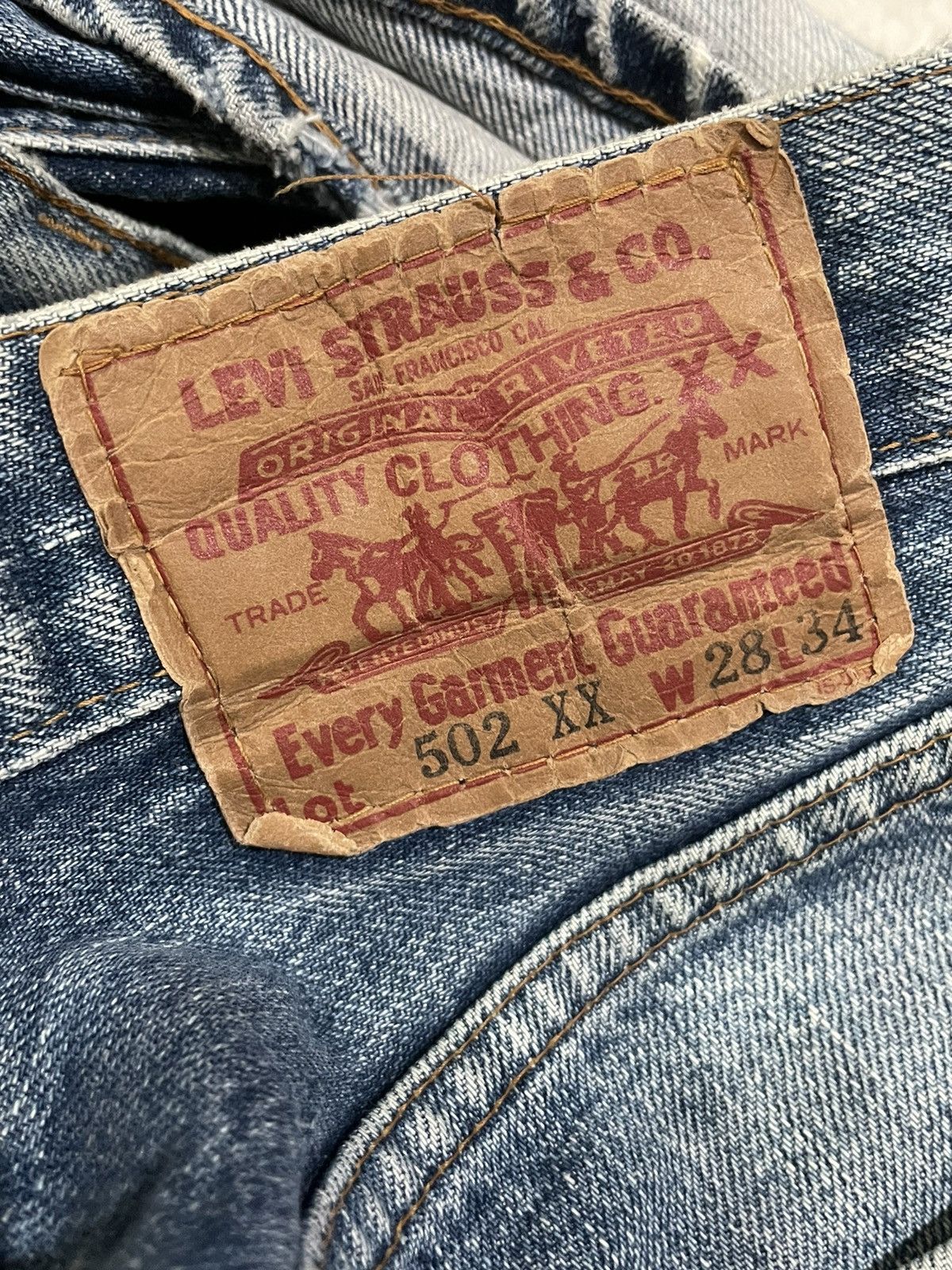 Levi's × Vintage Vintage 1991 Levis Lot 502 XX E Selvedge Denim Size US 28 / EU 44 - 6 Thumbnail