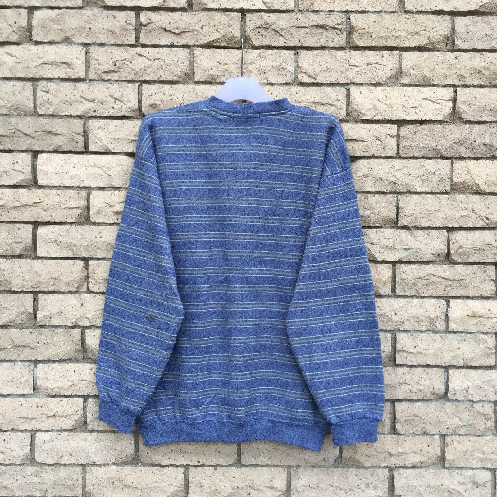 Lyle & Scott × Vintage LYLE AND SCOTT sweatshirt small logo.. horizontal striped Size US L / EU 52-54 / 3 - 8 Thumbnail