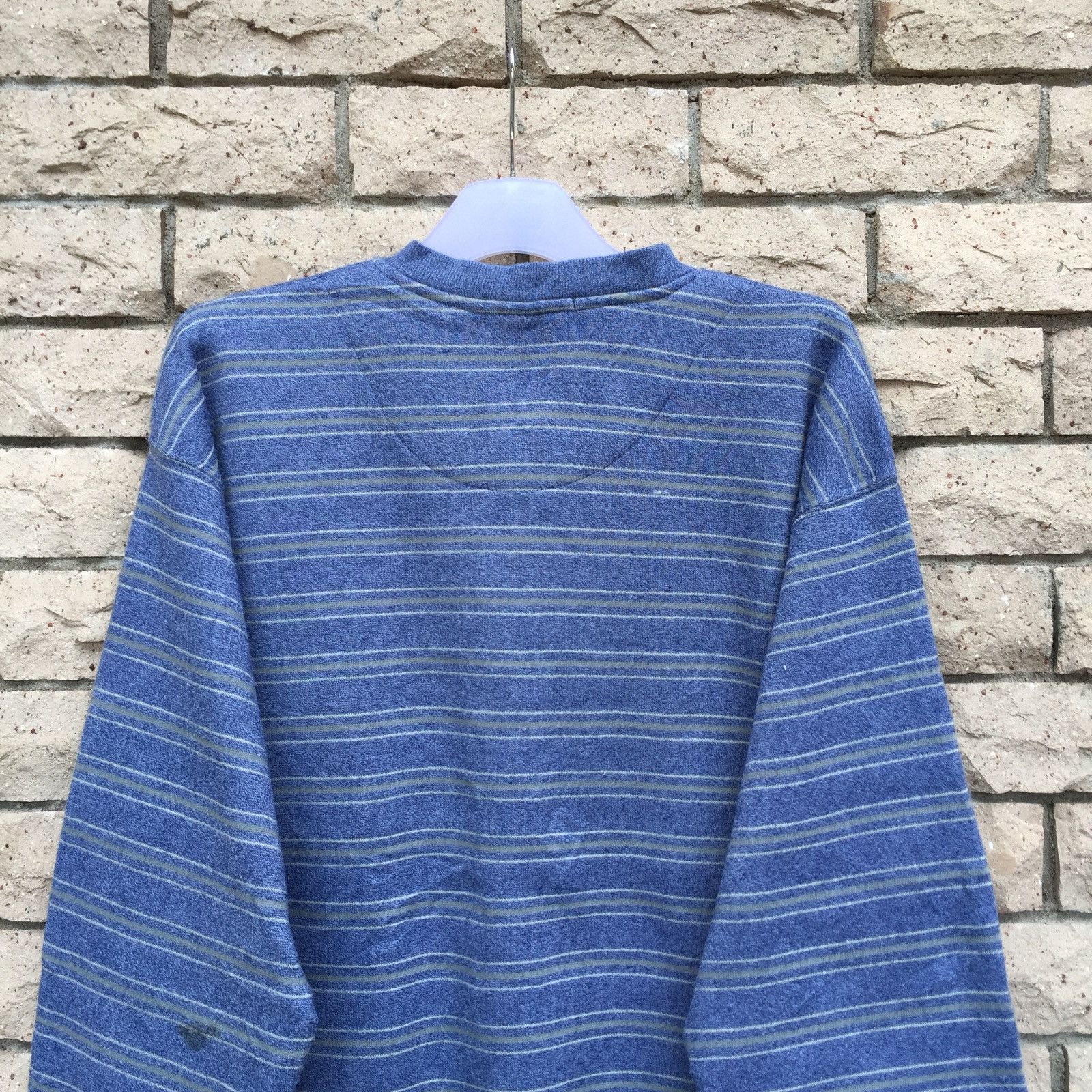 Lyle & Scott × Vintage LYLE AND SCOTT sweatshirt small logo.. horizontal striped Size US L / EU 52-54 / 3 - 9 Thumbnail
