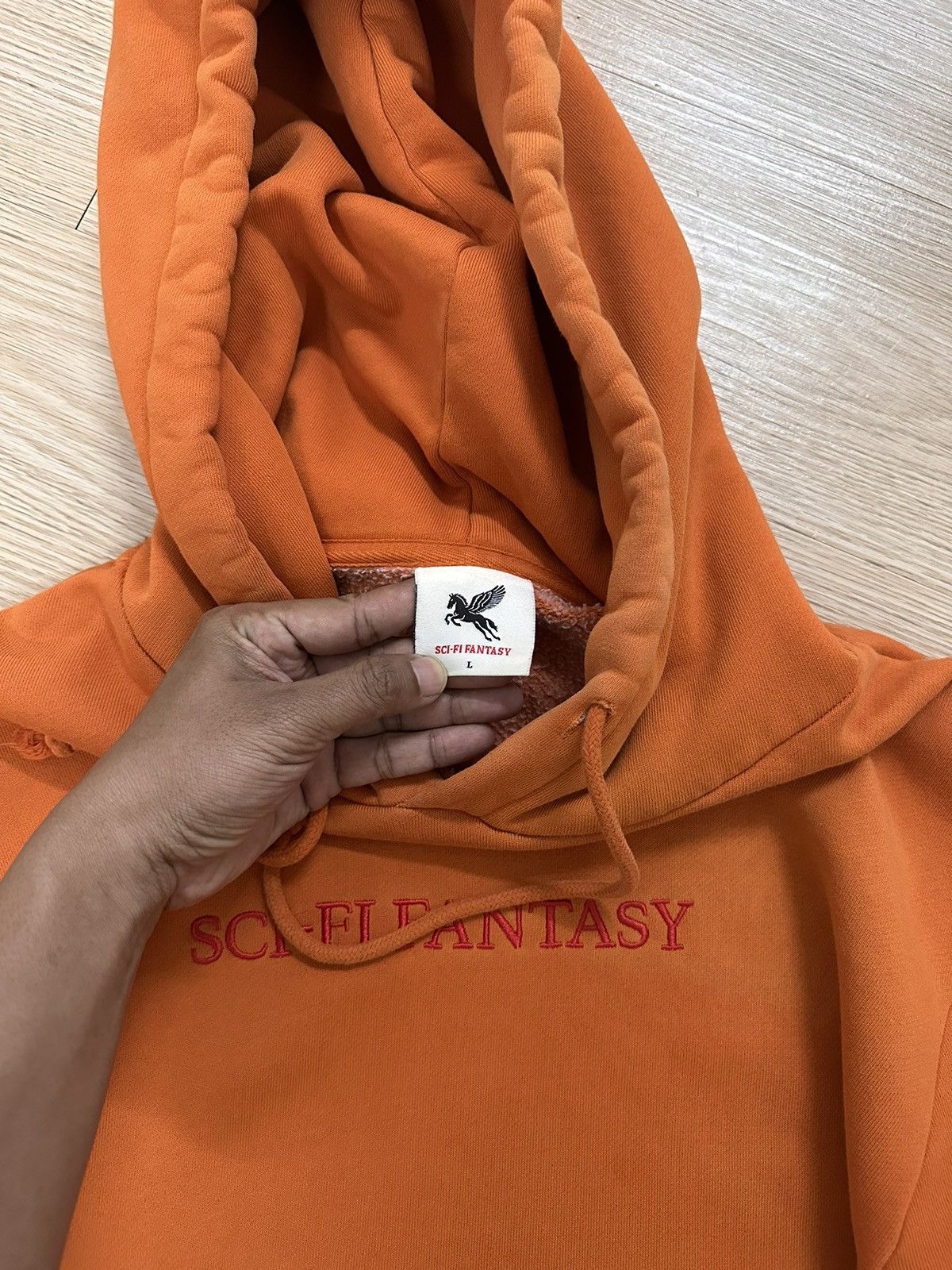 Sci-Fi Fantasy Sci-Fi Fantasy Orange Red Font Spellout Hoodie Size US L / EU 52-54 / 3 - 4 Thumbnail
