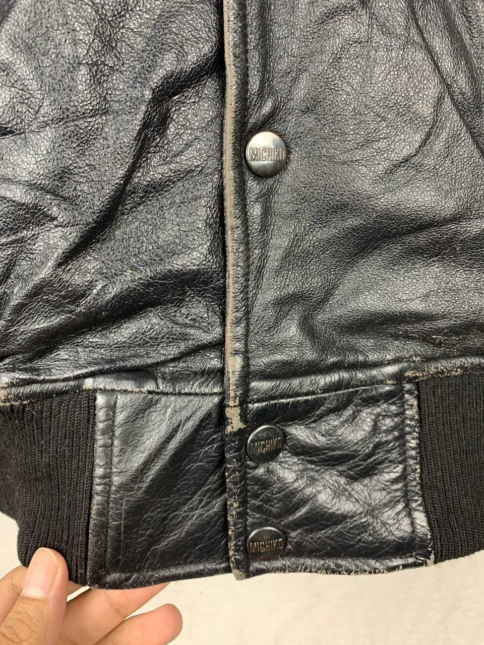 Michiko Koshino London Vintage Michiko London Embroidered Logo Leather Bomber Size US L / EU 52-54 / 3 - 8 Thumbnail