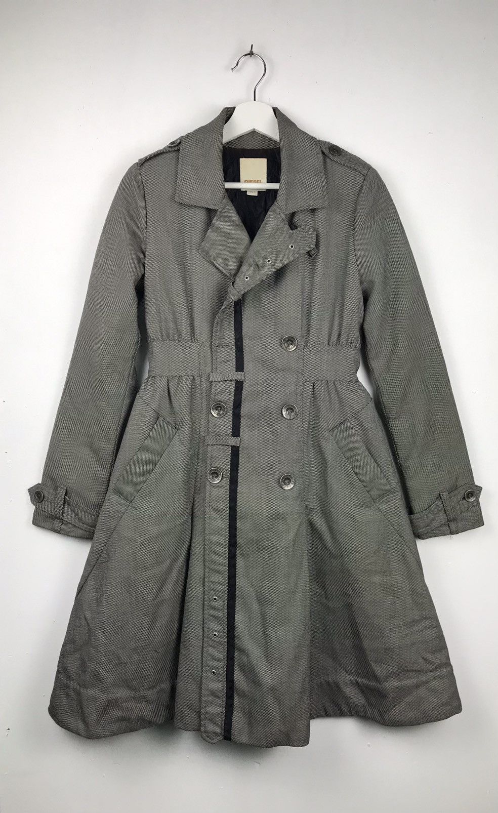 Diesel × Diesel Black Gold Very rare Vintage Diesel Long Jacket Size S / US 4 / IT 40 - 1 Thumbnail