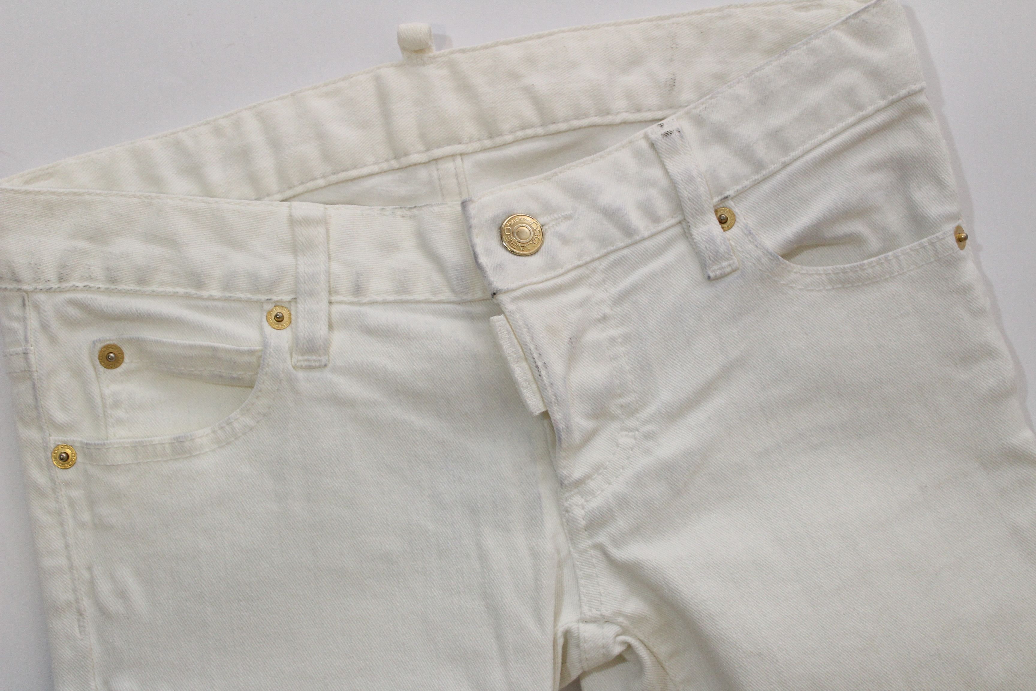 Dsquared2 💥 Dsquared2 Jeans Denim White Made In Italy Hype Rare Size US 26 / EU 42 - 6 Thumbnail