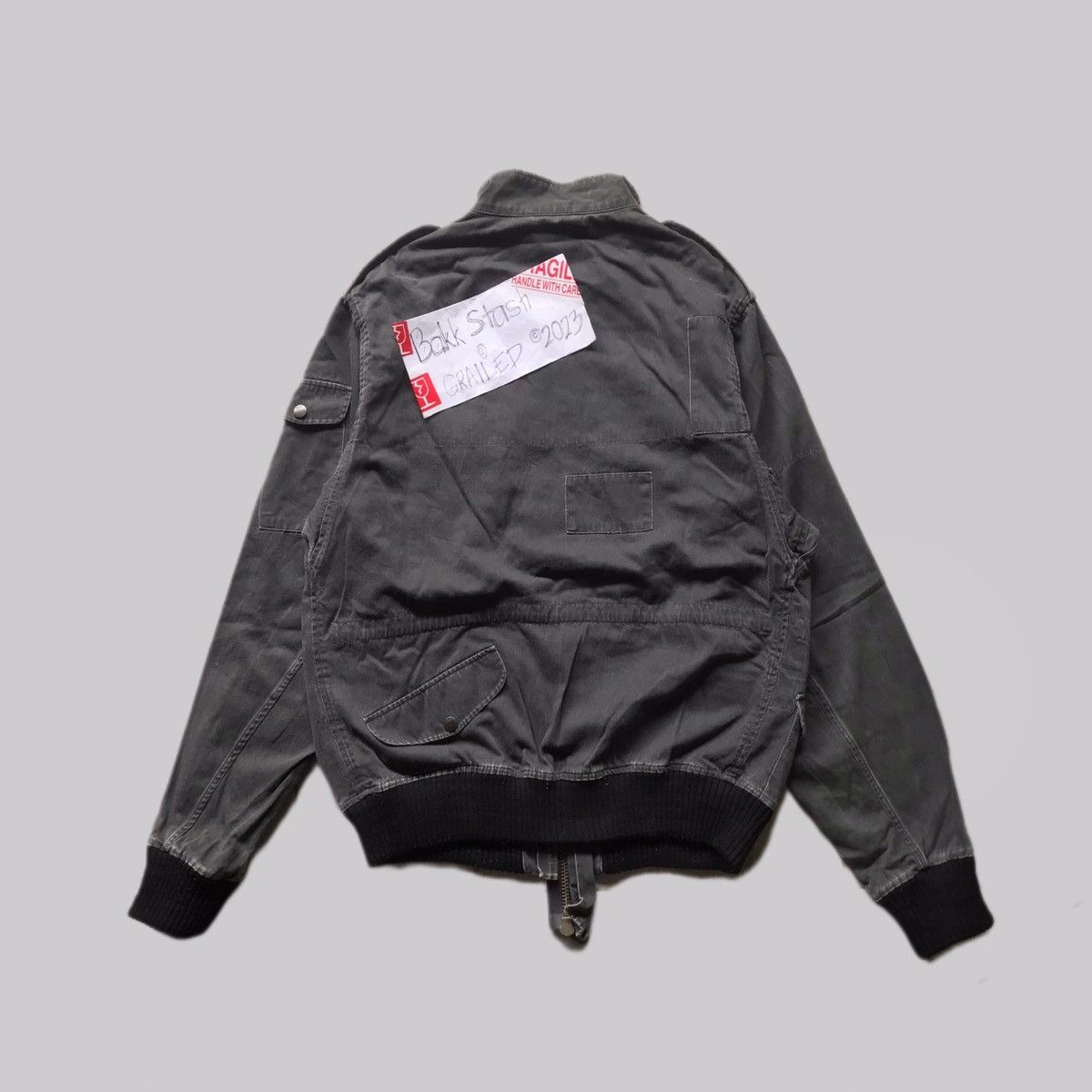 Allsaints Washed Grey Cargo Bomber Jacket Size US M / EU 48-50 / 2 - 16 Thumbnail