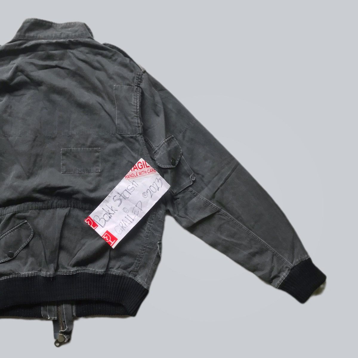 Allsaints Washed Grey Cargo Bomber Jacket Size US M / EU 48-50 / 2 - 14 Thumbnail