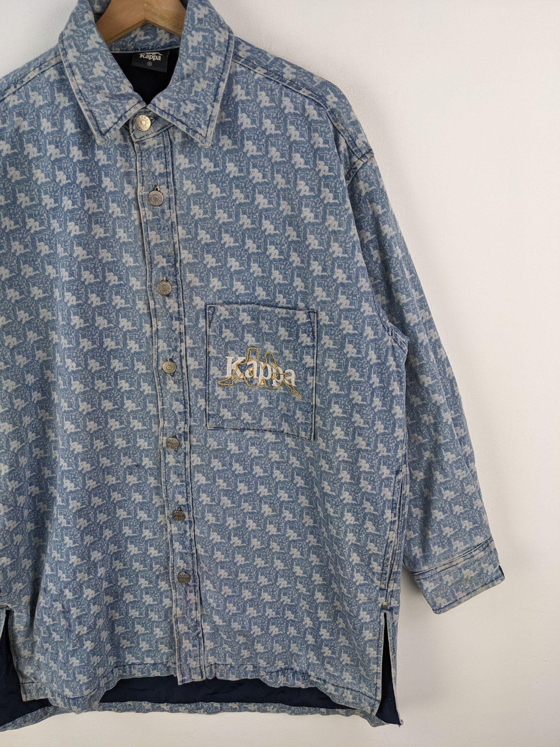 GU × Japanese Brand × Kappa GU X Kappa Monogram Denim Jacket Oversized Size S-L Size US L / EU 52-54 / 3 - 4 Thumbnail