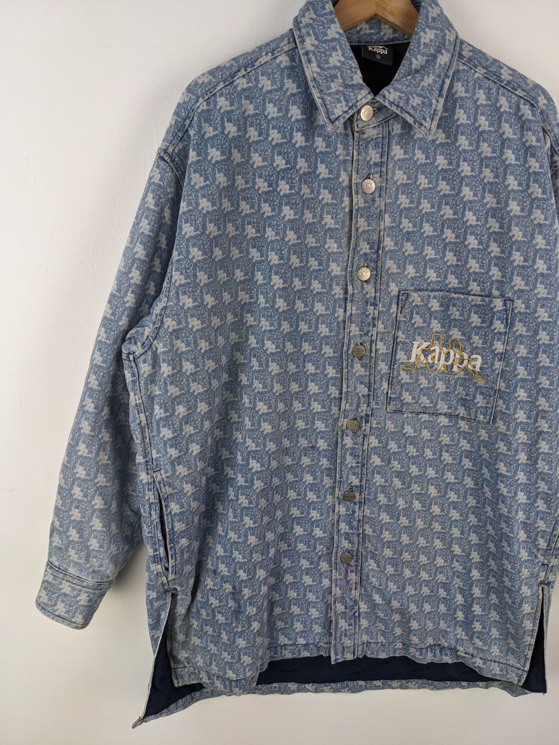 GU × Japanese Brand × Kappa GU X Kappa Monogram Denim Jacket Oversized Size S-L Size US L / EU 52-54 / 3 - 3 Thumbnail