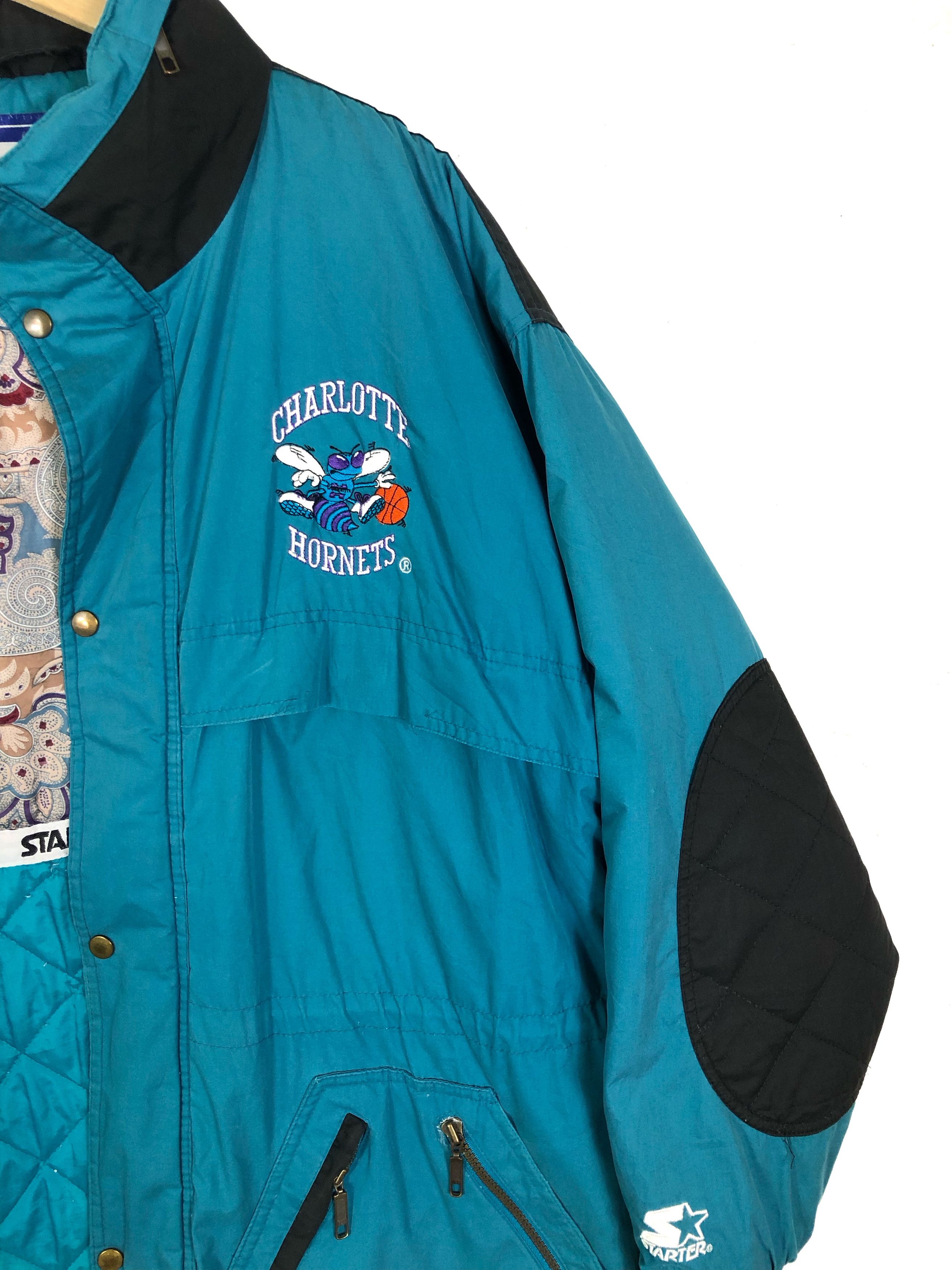 RARE🔥VINTAGE 90’S HORNETS PAISLEY BY STARTER BAGGY PARKA