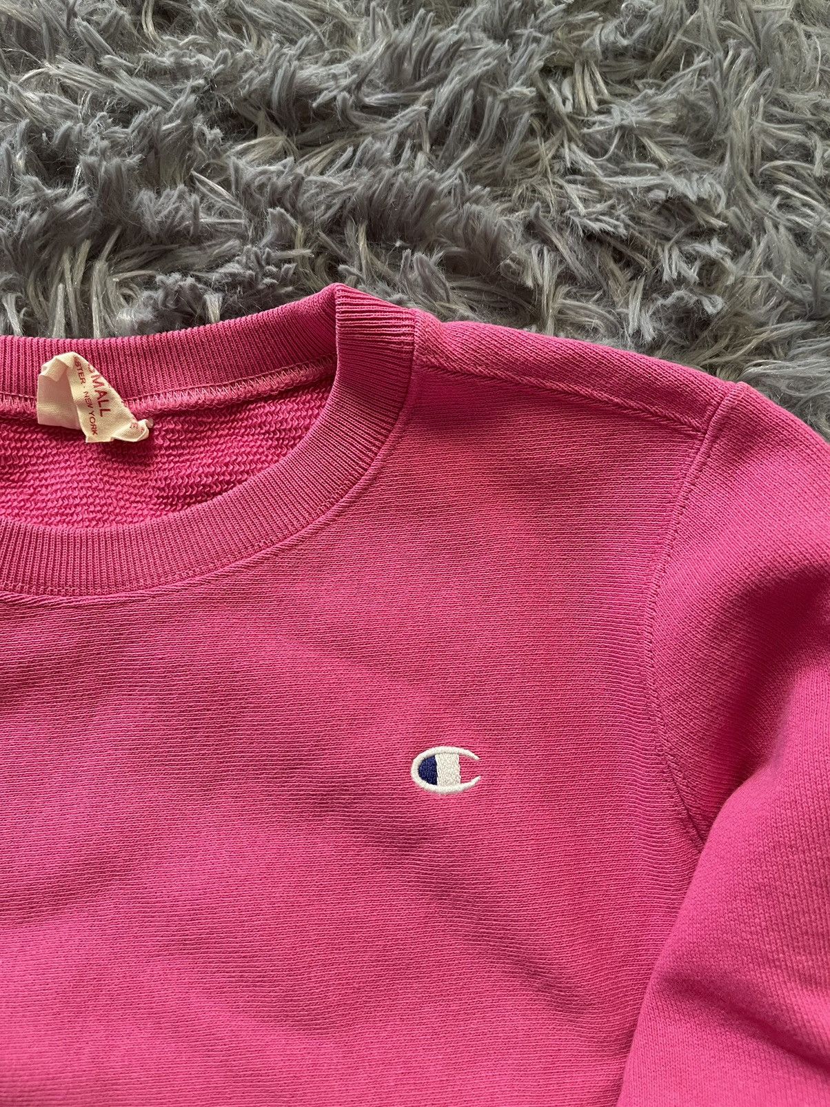 Champion × Vintage Champion 90s vintage cropped pink sweatshirt heavy cotton Size XS / US 0-2 / IT 36-38 - 3 Thumbnail