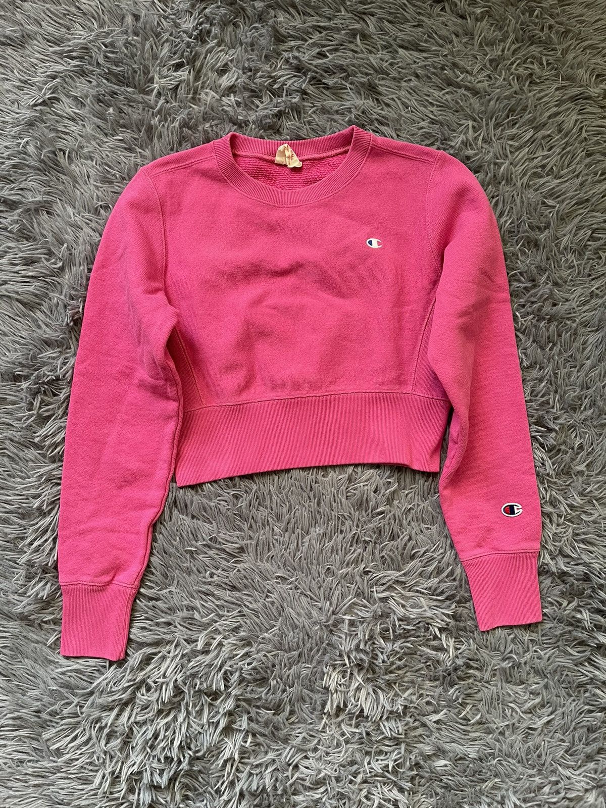 Champion × Vintage Champion 90s vintage cropped pink sweatshirt heavy cotton Size XS / US 0-2 / IT 36-38 - 1 Thumbnail