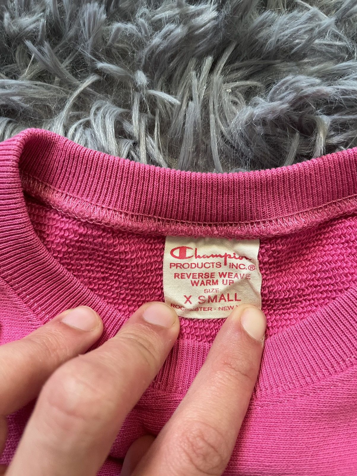 Champion × Vintage Champion 90s vintage cropped pink sweatshirt heavy cotton Size XS / US 0-2 / IT 36-38 - 4 Thumbnail
