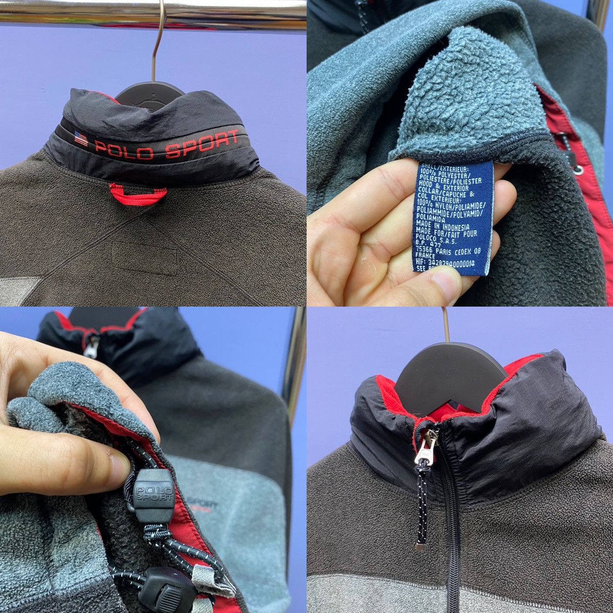 Polo Ralph Lauren × Ralph Lauren × Vintage Vintage Polo Sport Zip Fleece Hooded Jacket Size US L / EU 52-54 / 3 - 25 Thumbnail