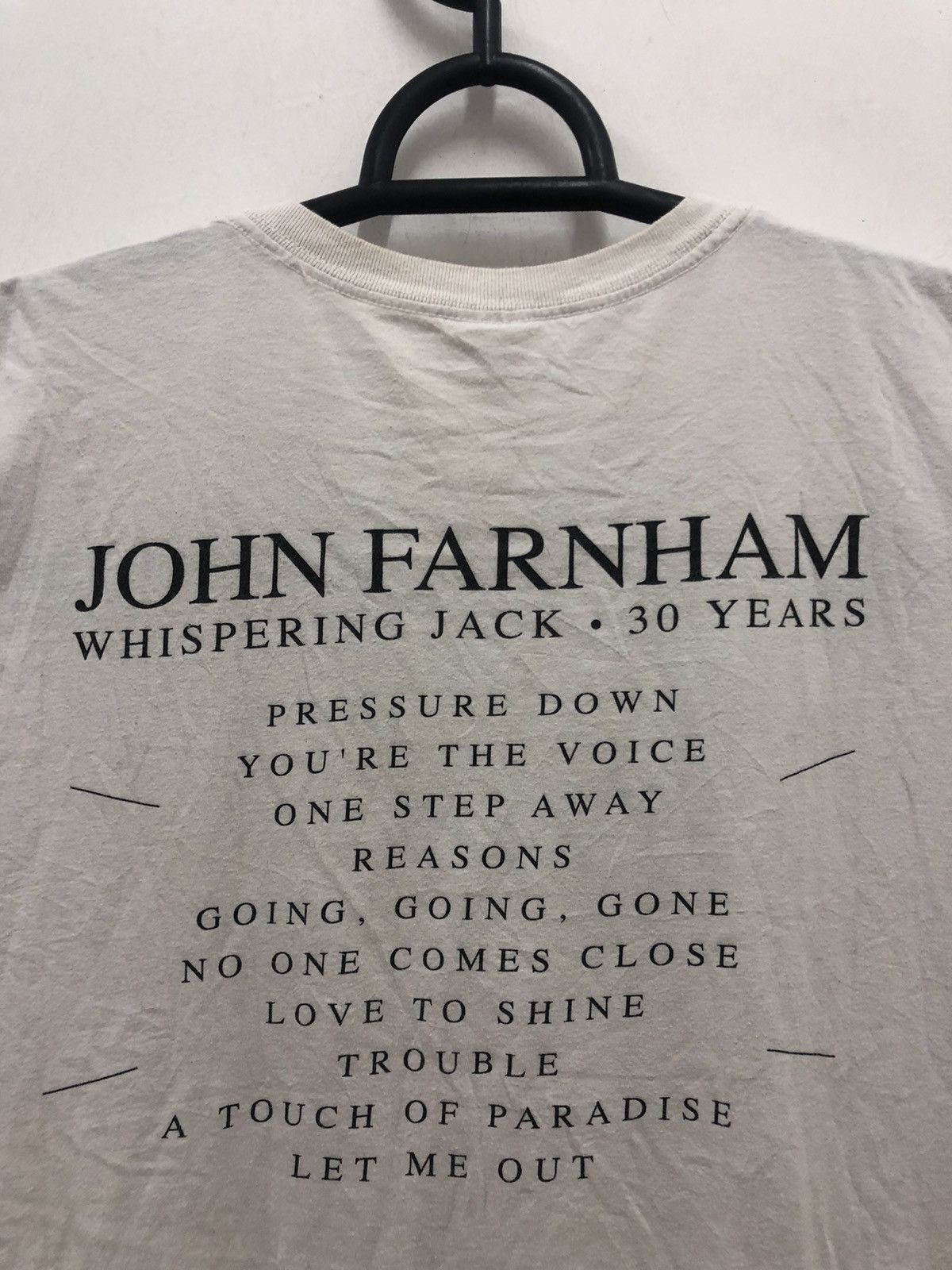 Band Tees Rare JOHN FARNHAM Whispering Jack 30 Years Promo Thrashed Size US XXL / EU 58 / 5 - 5 Thumbnail