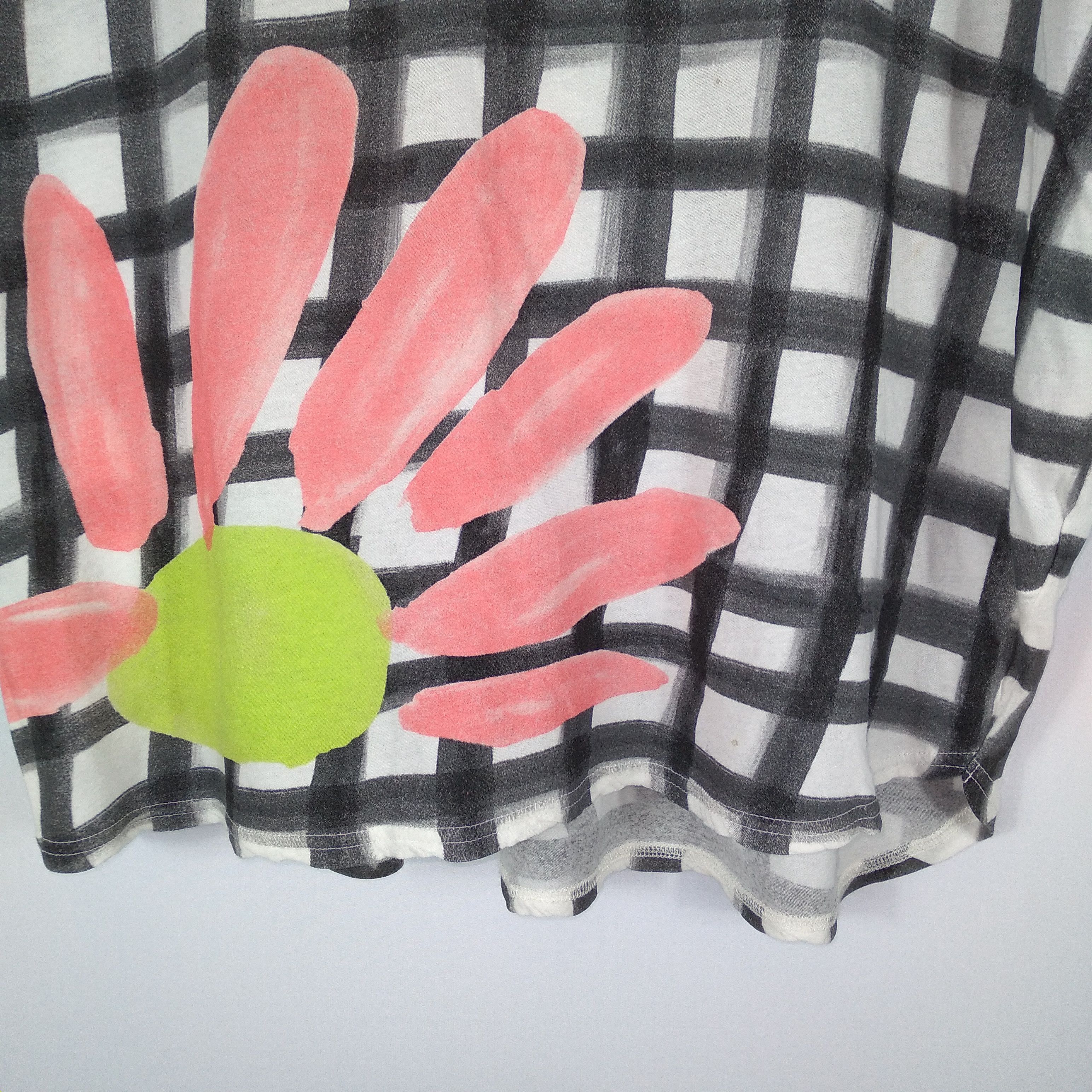 Designer × Issey Miyake × Tsumori Chisato 🔥Rare🔥Tsumori Chisato Checker Rebel Punk Cropped Women Tee Size M / US 6-8 / IT 42-44 - 3 Thumbnail