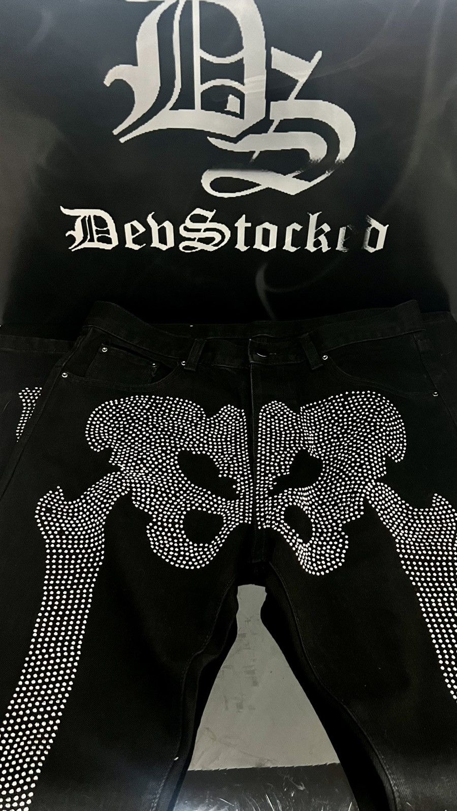 Vintage × Warren Lotas Skeleton rhinestone pants Mnml Size US 32 / EU 48 - 2 Thumbnail