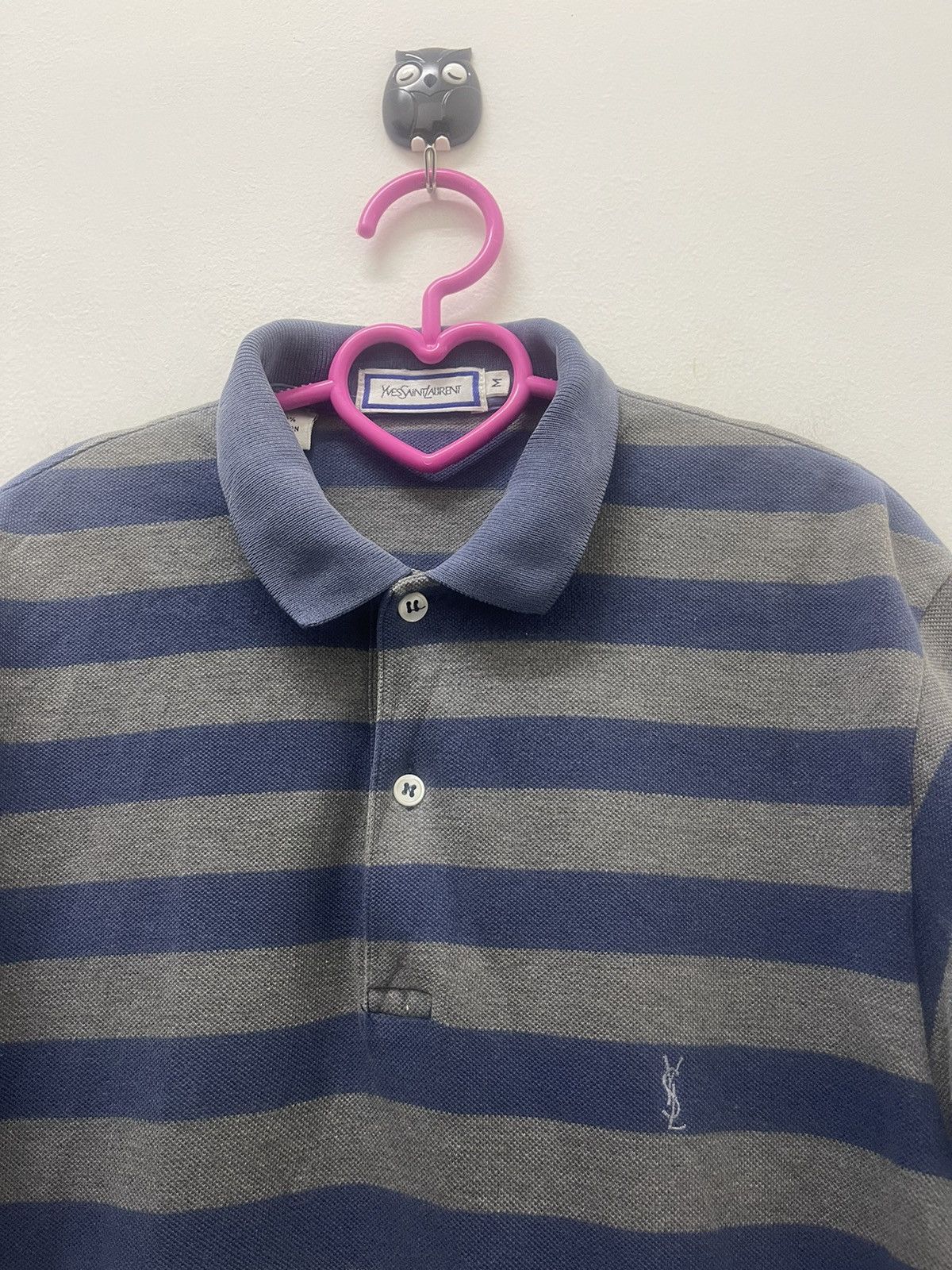 Yves Saint Laurent Rare Vintage YSL Yves Saint Laurent Striped Polo Size US M / EU 48-50 / 2 - 2 Thumbnail