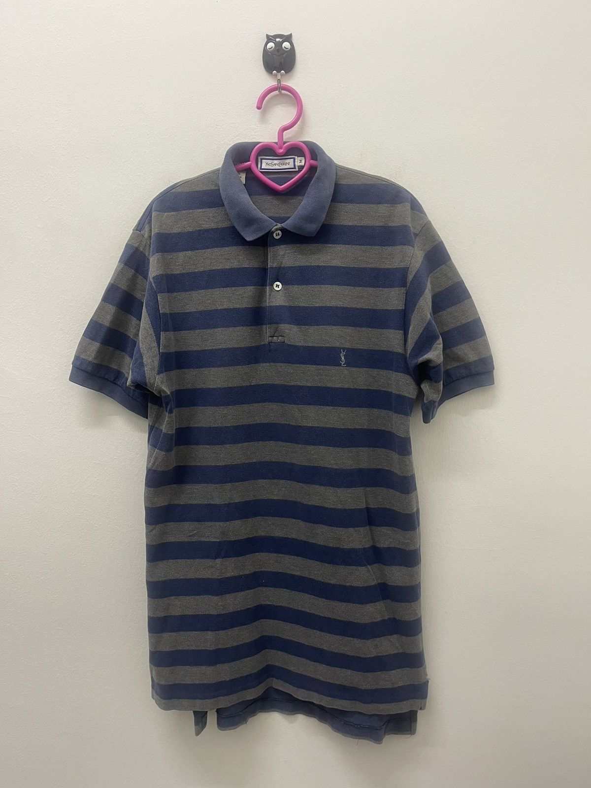 Yves Saint Laurent Rare Vintage YSL Yves Saint Laurent Striped Polo Size US M / EU 48-50 / 2 - 1 Thumbnail