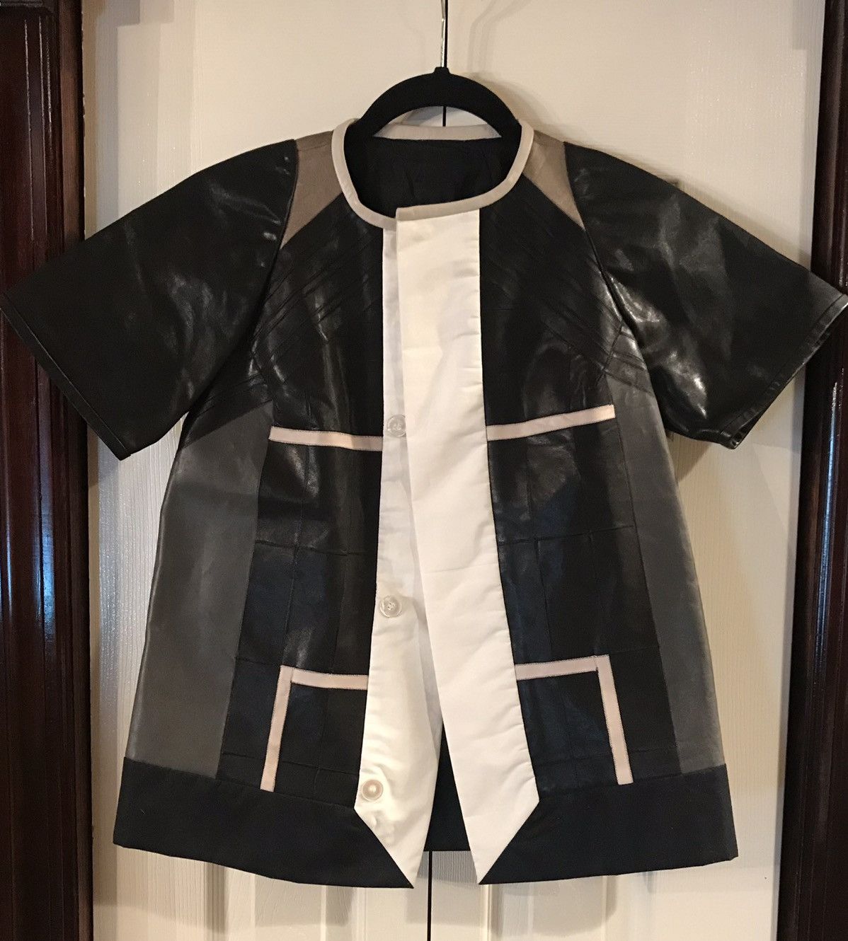 image of Rick Owens Naska Sample Leather Shirt Jacket in Black, Women's (Size Small)