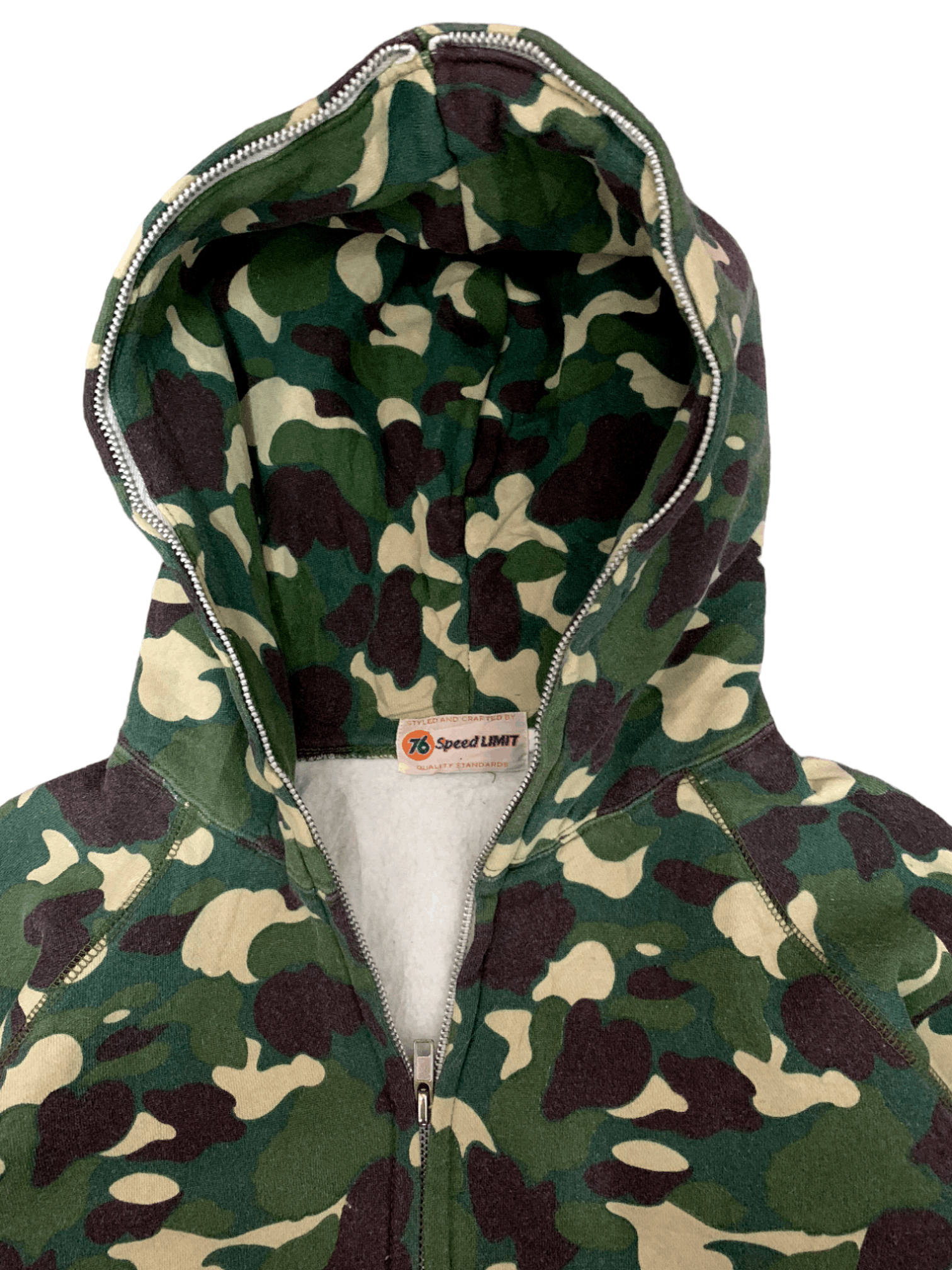 Japanese Brand Vintage Lubricant 76 Camouflage Pull Over Zipper Hoodie Size US S / EU 44-46 / 1 - 3 Thumbnail