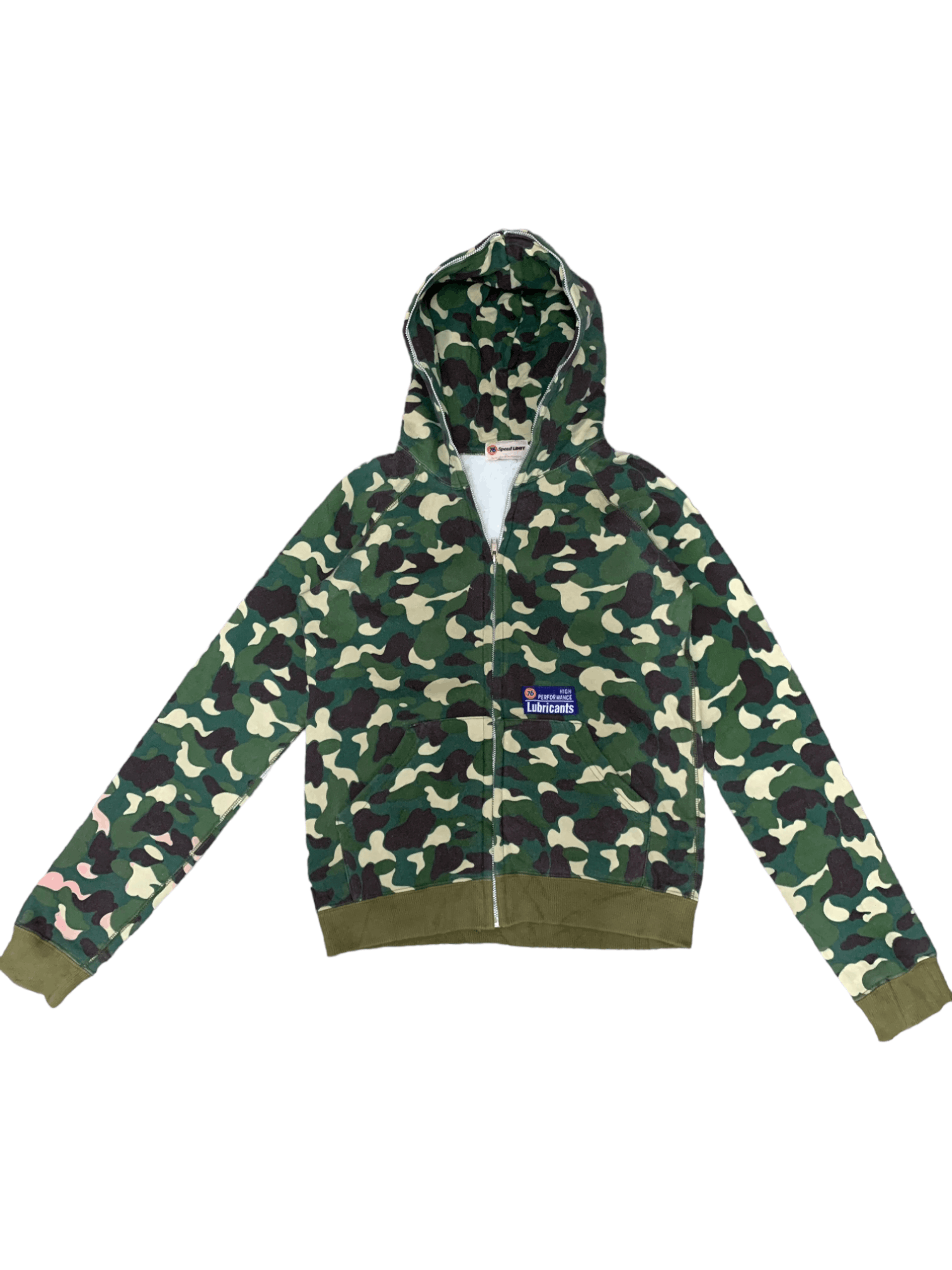 Japanese Brand Vintage Lubricant 76 Camouflage Pull Over Zipper Hoodie Size US S / EU 44-46 / 1 - 1 Thumbnail