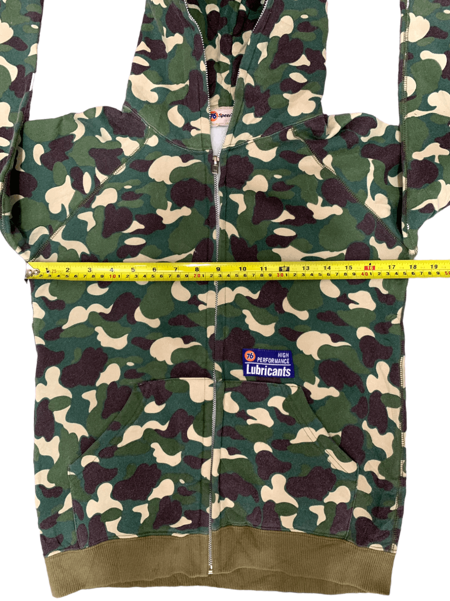 Japanese Brand Vintage Lubricant 76 Camouflage Pull Over Zipper Hoodie Size US S / EU 44-46 / 1 - 11 Thumbnail