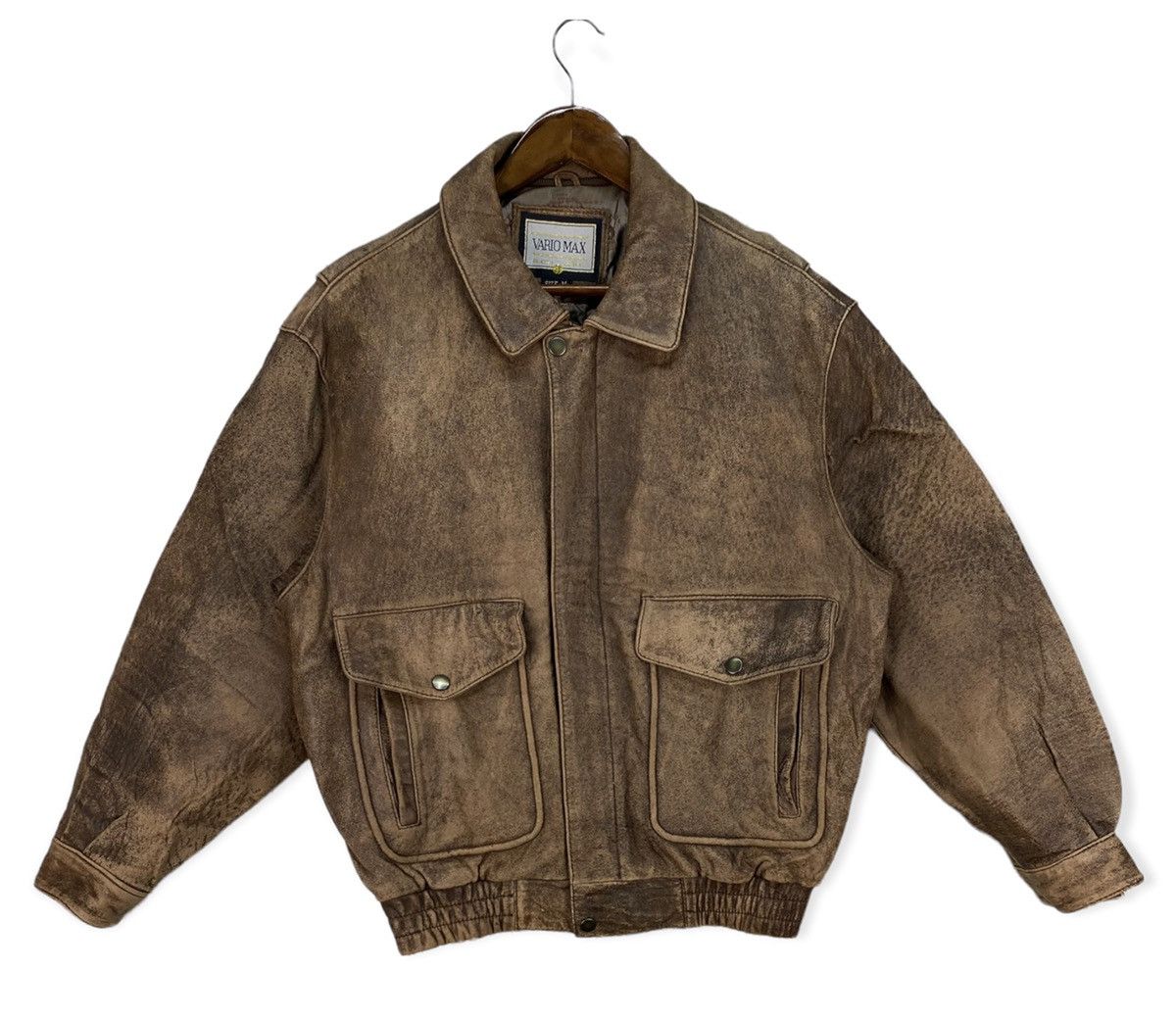 Vario max☆羊革☆leather 短丈“bomber jacket Vintage Vario Max Leather Jacket