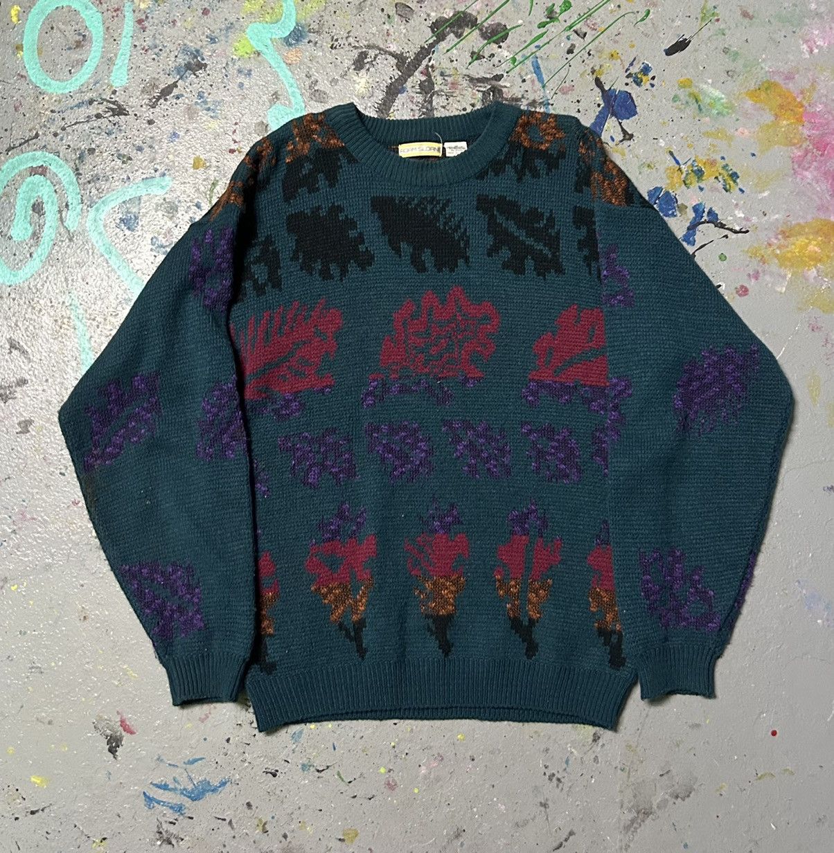 Vintage Vintage baggy Abstract pullover skater knitwear 1990s Size US M / EU 48-50 / 2 - 1 Preview