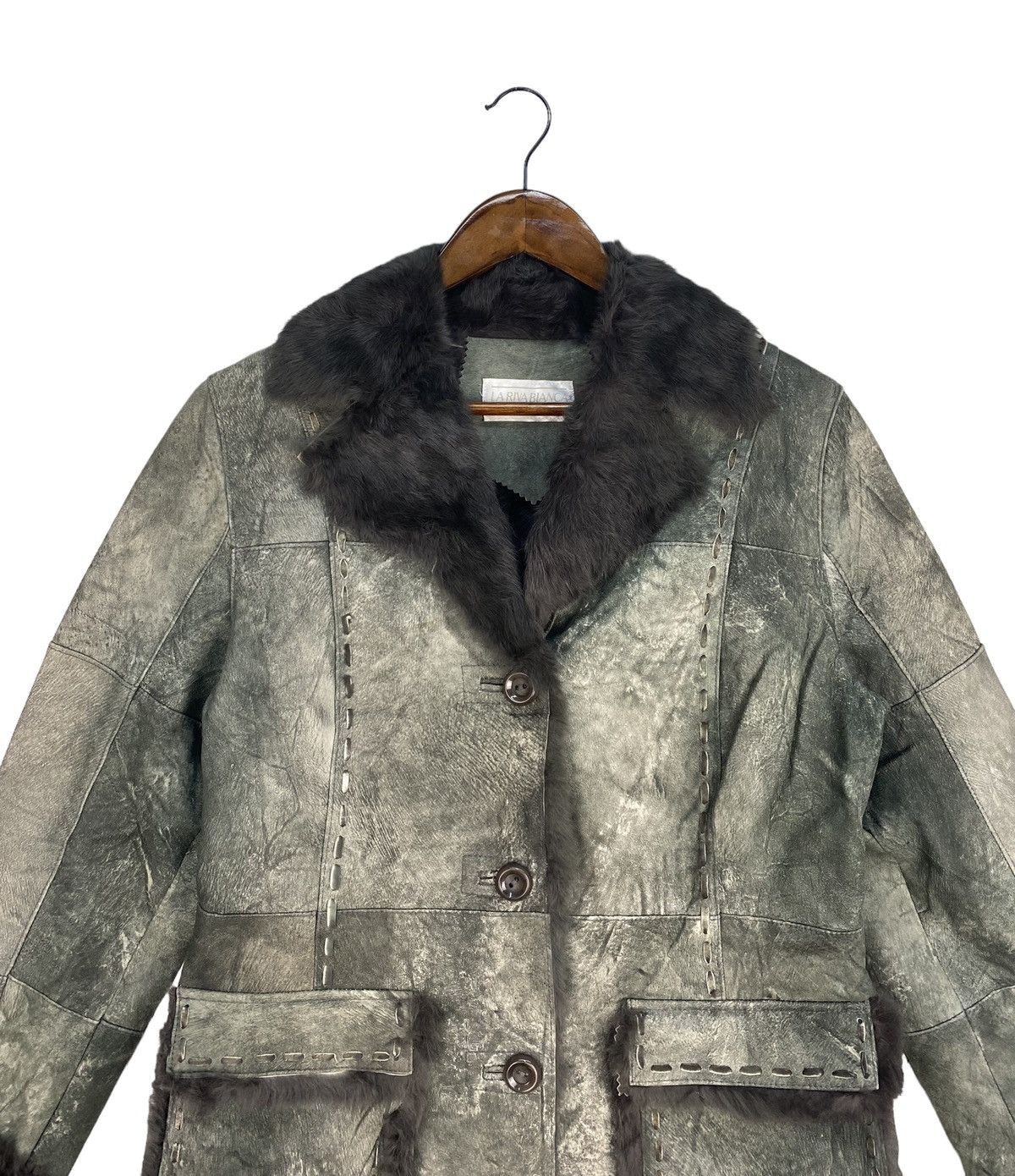 Vintage La Riva Bianca Rabbit Fur Jacket Size US M / EU 48-50 / 2 - 2 Thumbnail