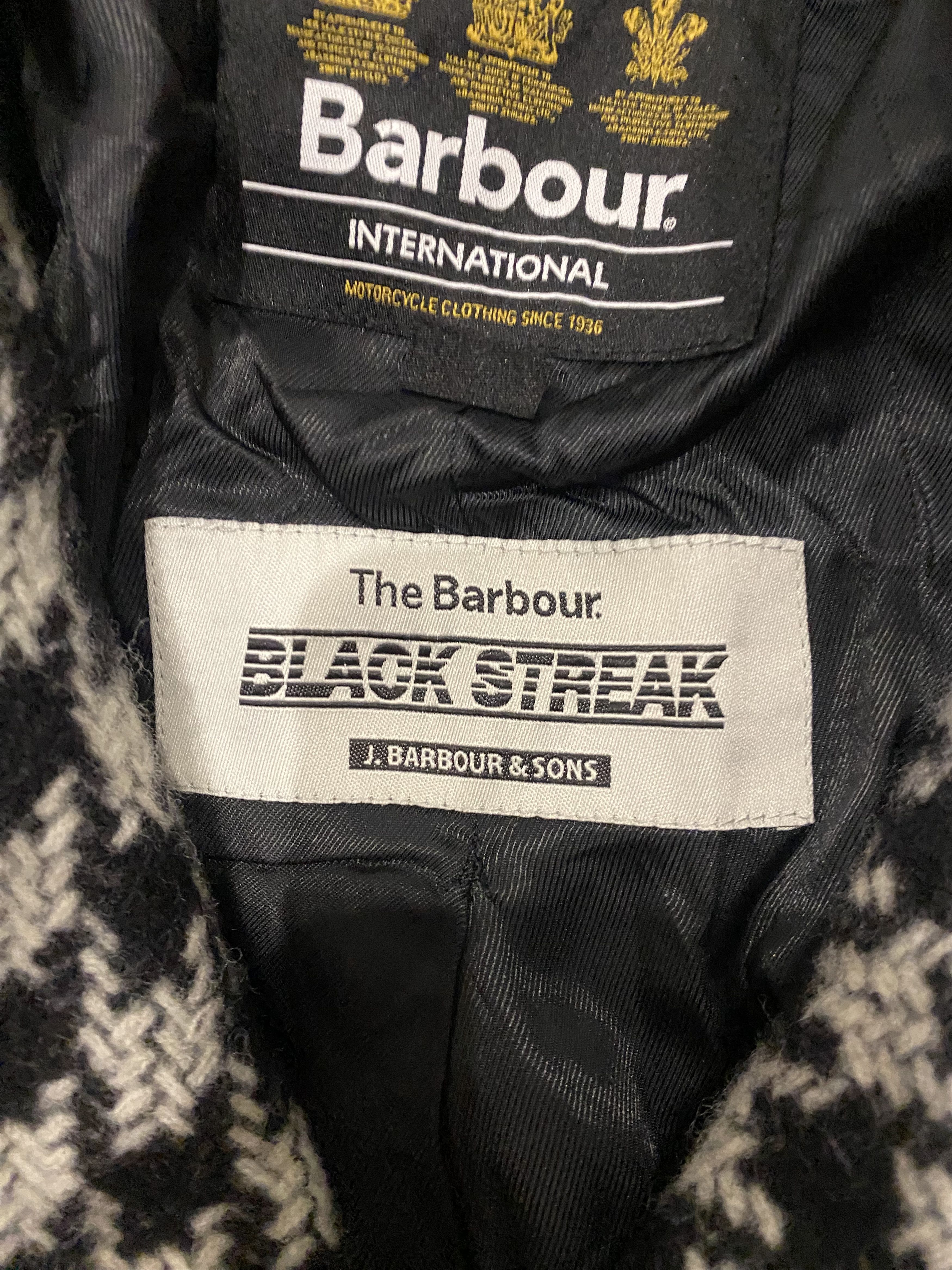 Barbour × Harris Tweed Barbour International Black Streak Popham Wool jacket Size S Size S / US 4 / IT 40 - 4 Thumbnail