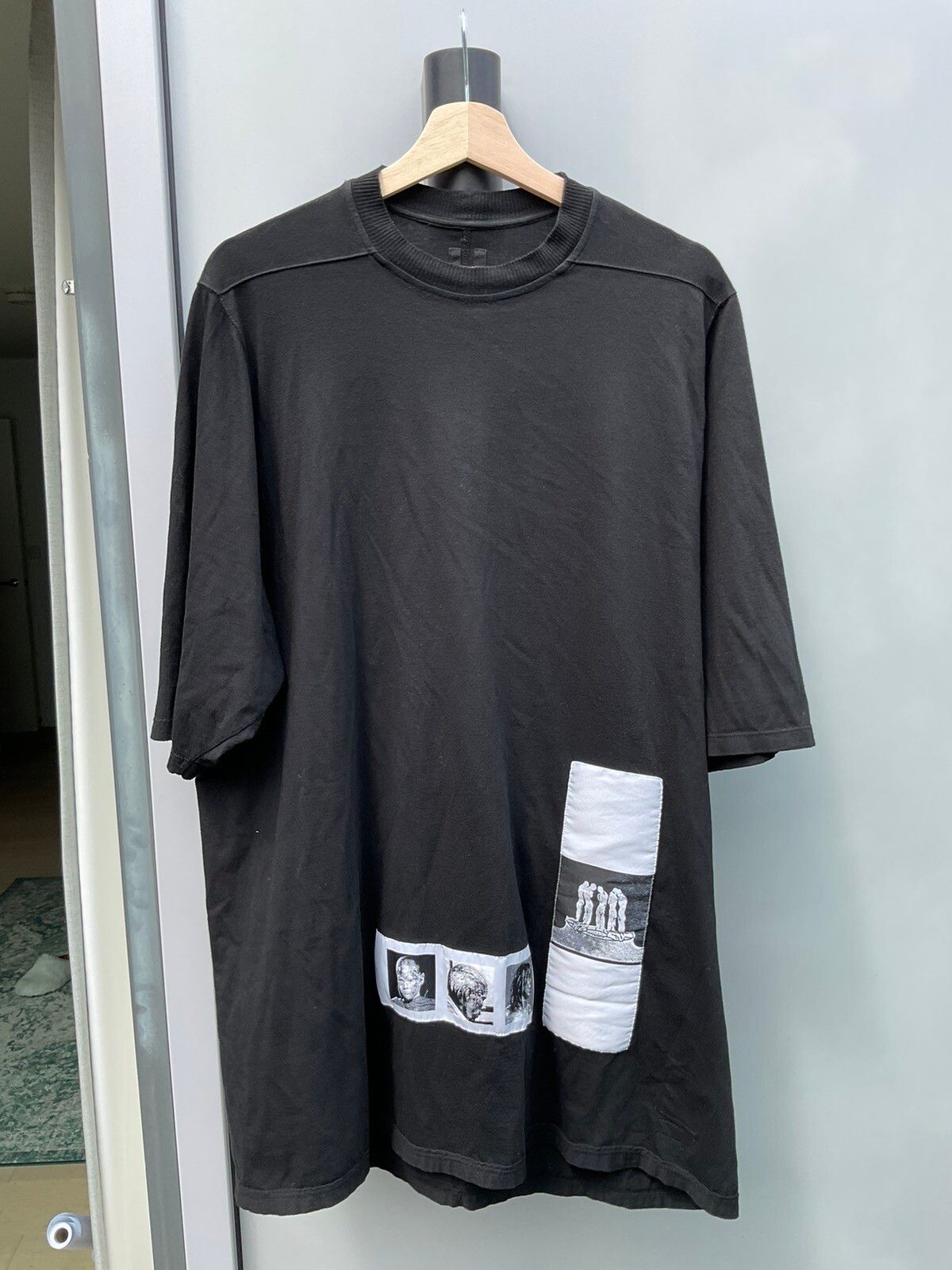 Pre-owned Rick Owens Graphic Label T-shirt In Black