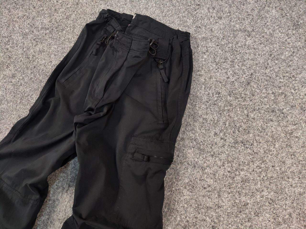 Japanese Brand Vintage 90's Japanese Parachute Cargo Black Pants Y2K Style Size 34" / US 12 / IT 48 - 4 Thumbnail