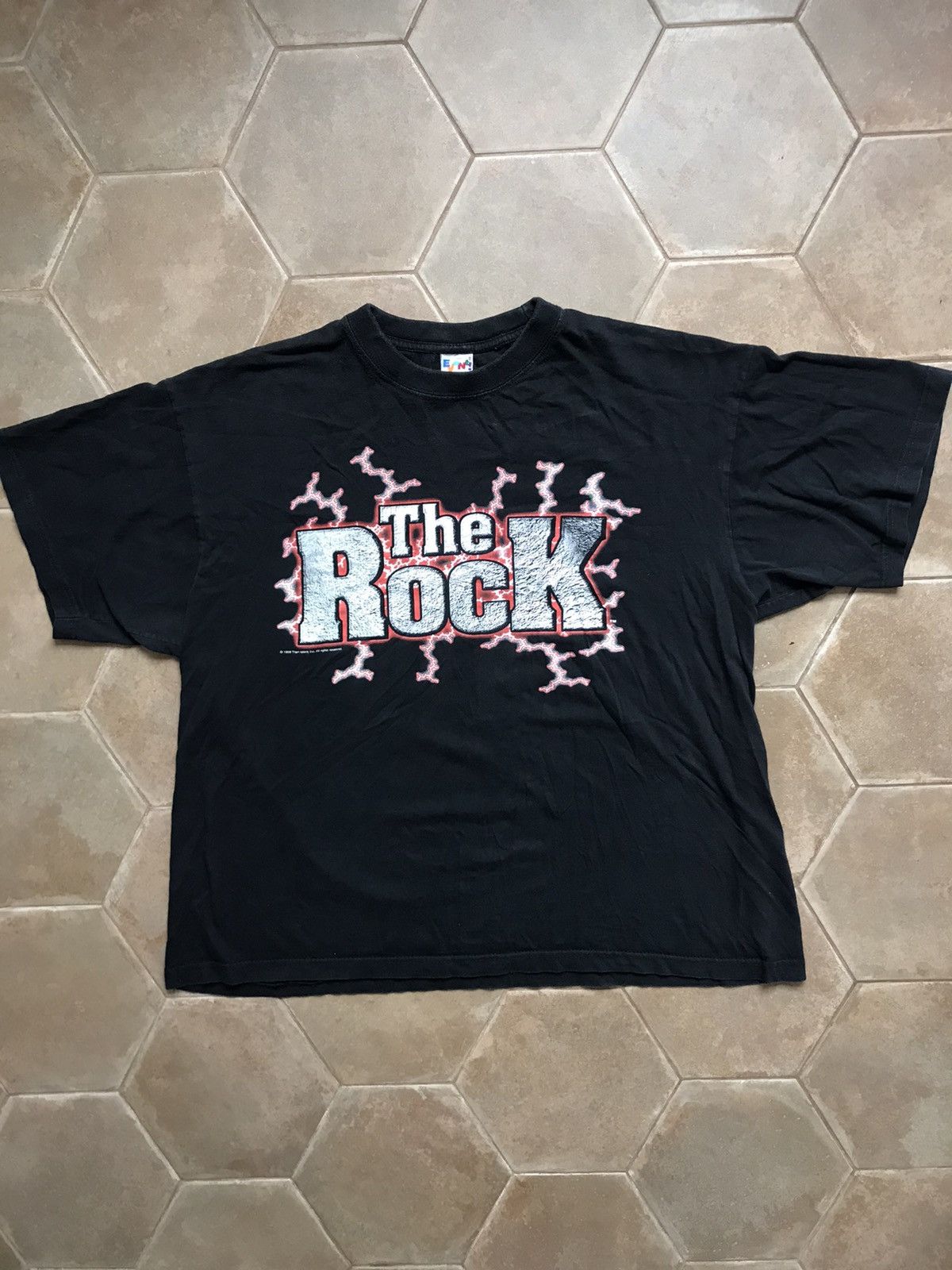 Pre-owned Vintage X Wwe The Rock Shirt Vintage Wwe Wwf In Black
