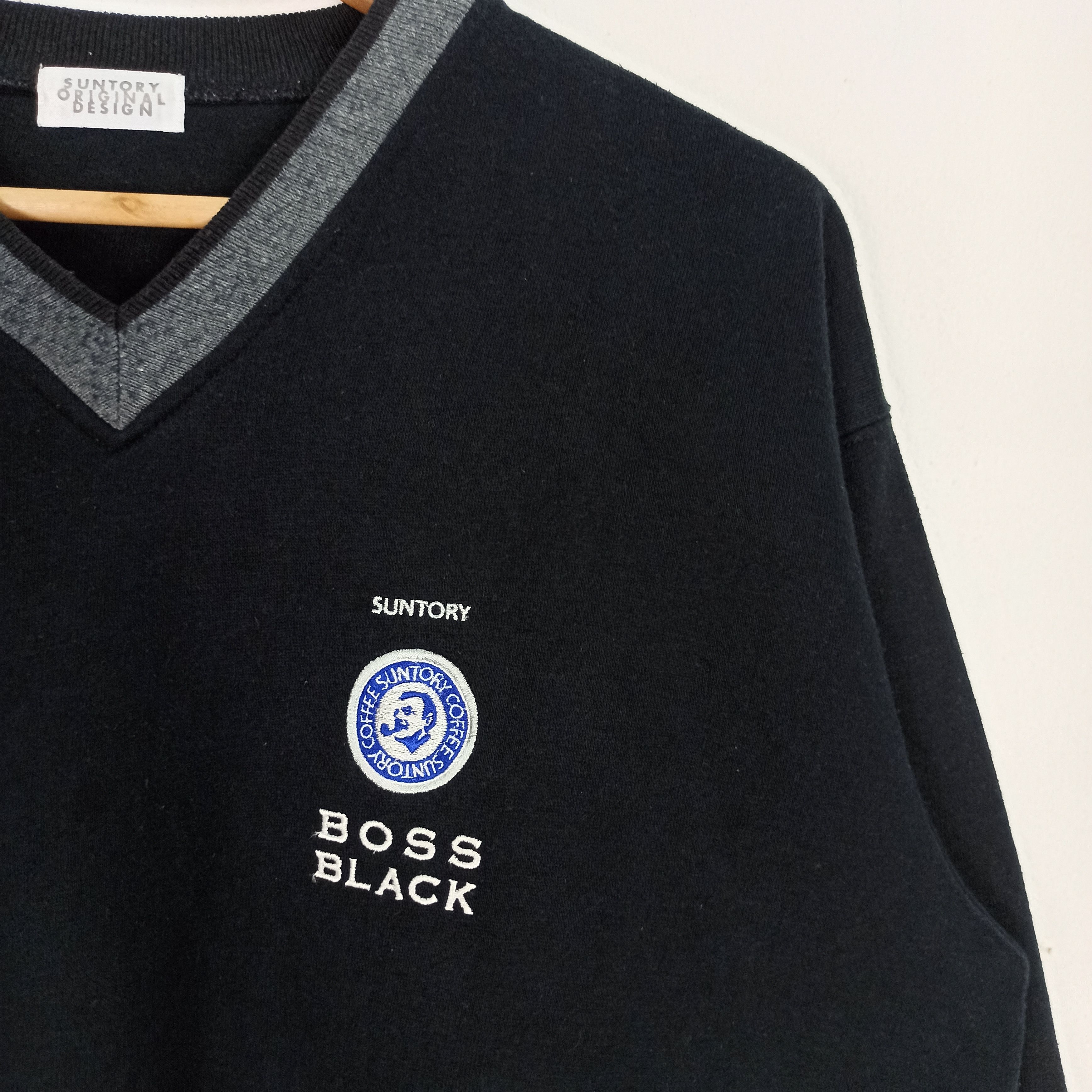 Japanese Brand 🔥STEALS🔥 Rare Suntory Coffee Boss Sweatshirt VNeck Size US L / EU 52-54 / 3 - 3 Thumbnail