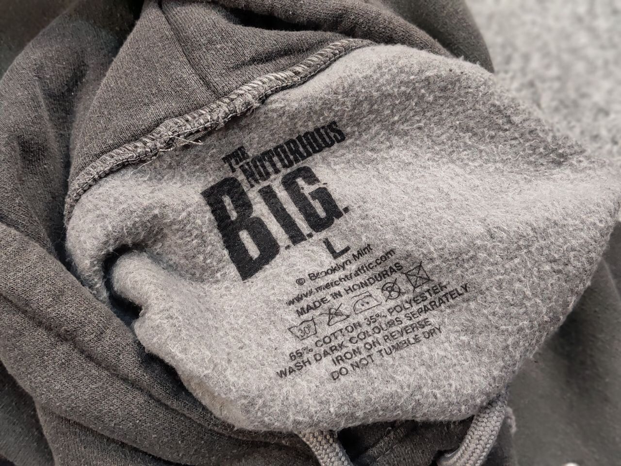 Rap Tees The Notorious B.I.G. Vintage Gray Logo Oversize Hoodie Size US L / EU 52-54 / 3 - 18 Thumbnail