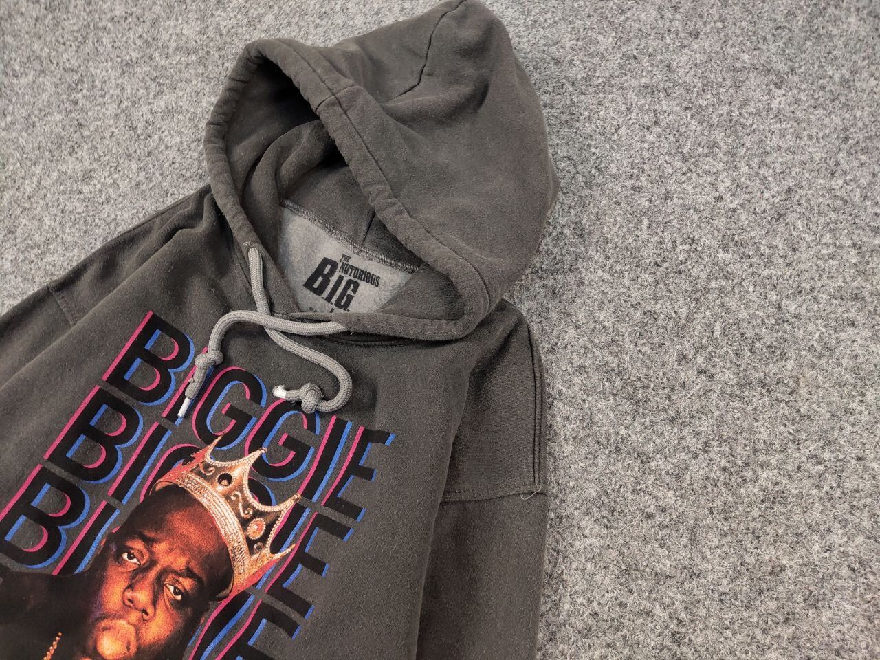 Rap Tees The Notorious B.I.G. Vintage Gray Logo Oversize Hoodie Size US L / EU 52-54 / 3 - 4 Thumbnail