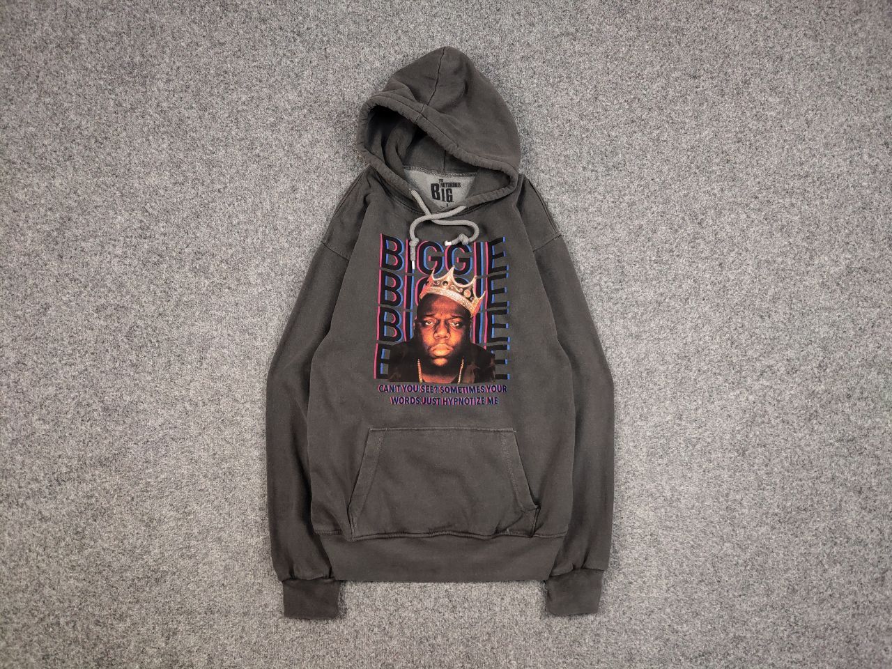 Rap Tees The Notorious B.I.G. Vintage Gray Logo Oversize Hoodie Size US L / EU 52-54 / 3 - 1 Thumbnail