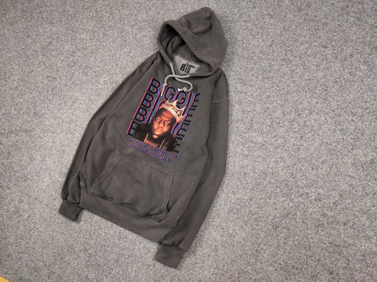 Rap Tees The Notorious B.I.G. Vintage Gray Logo Oversize Hoodie Size US L / EU 52-54 / 3 - 3 Thumbnail