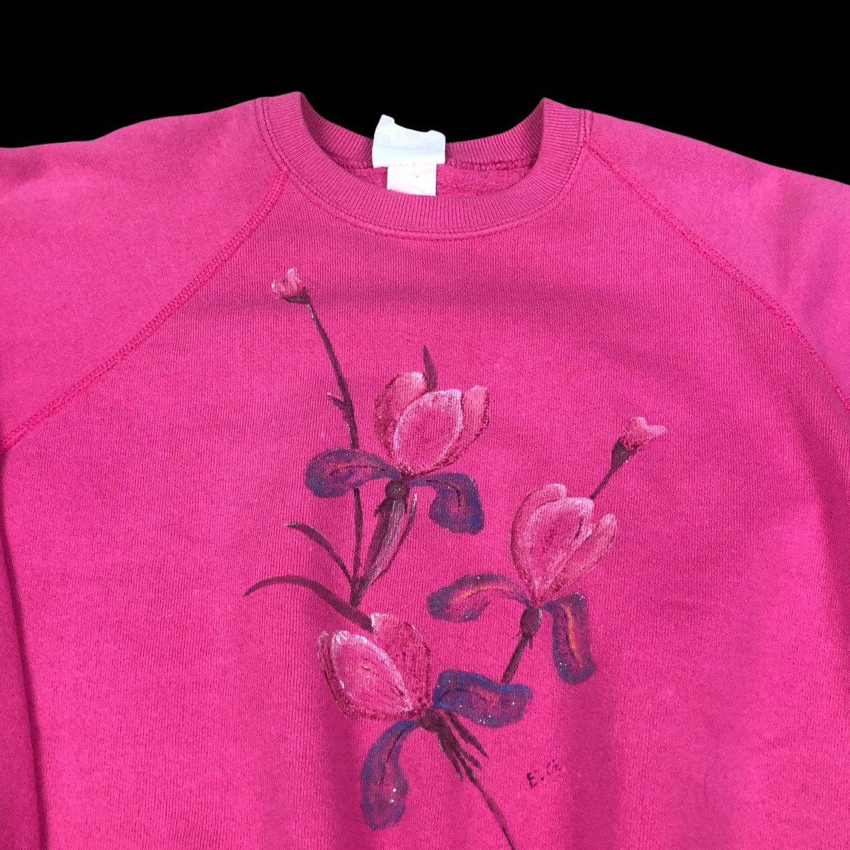 Vintage Vintage 90s Lee Tulips Flower Art Pink Crewneck Adult Size M Size US M / EU 48-50 / 2 - 2 Thumbnail