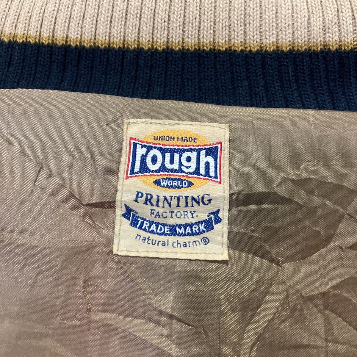 20471120 🇯🇵 ROUGH NATURAL UNION MADE FLEECE VARSITY JACKET Size US M / EU 48-50 / 2 - 14 Thumbnail