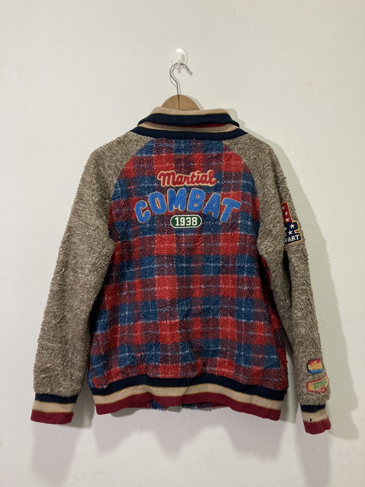 20471120 🇯🇵 ROUGH NATURAL UNION MADE FLEECE VARSITY JACKET Size US M / EU 48-50 / 2 - 10 Thumbnail