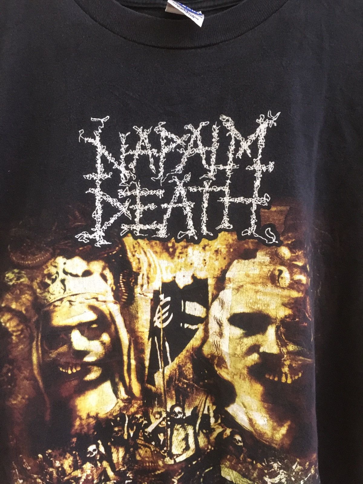 Band Tees × Vintage Vintage Napalm Death Order Of The Leech Distressed Shirt Size US L / EU 52-54 / 3 - 5 Thumbnail